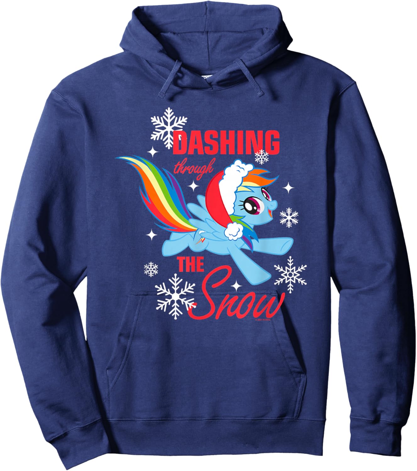 My Little Pony Christmas Rainbow Dashing Through The Snow Hoodie - Hoodie | Navy