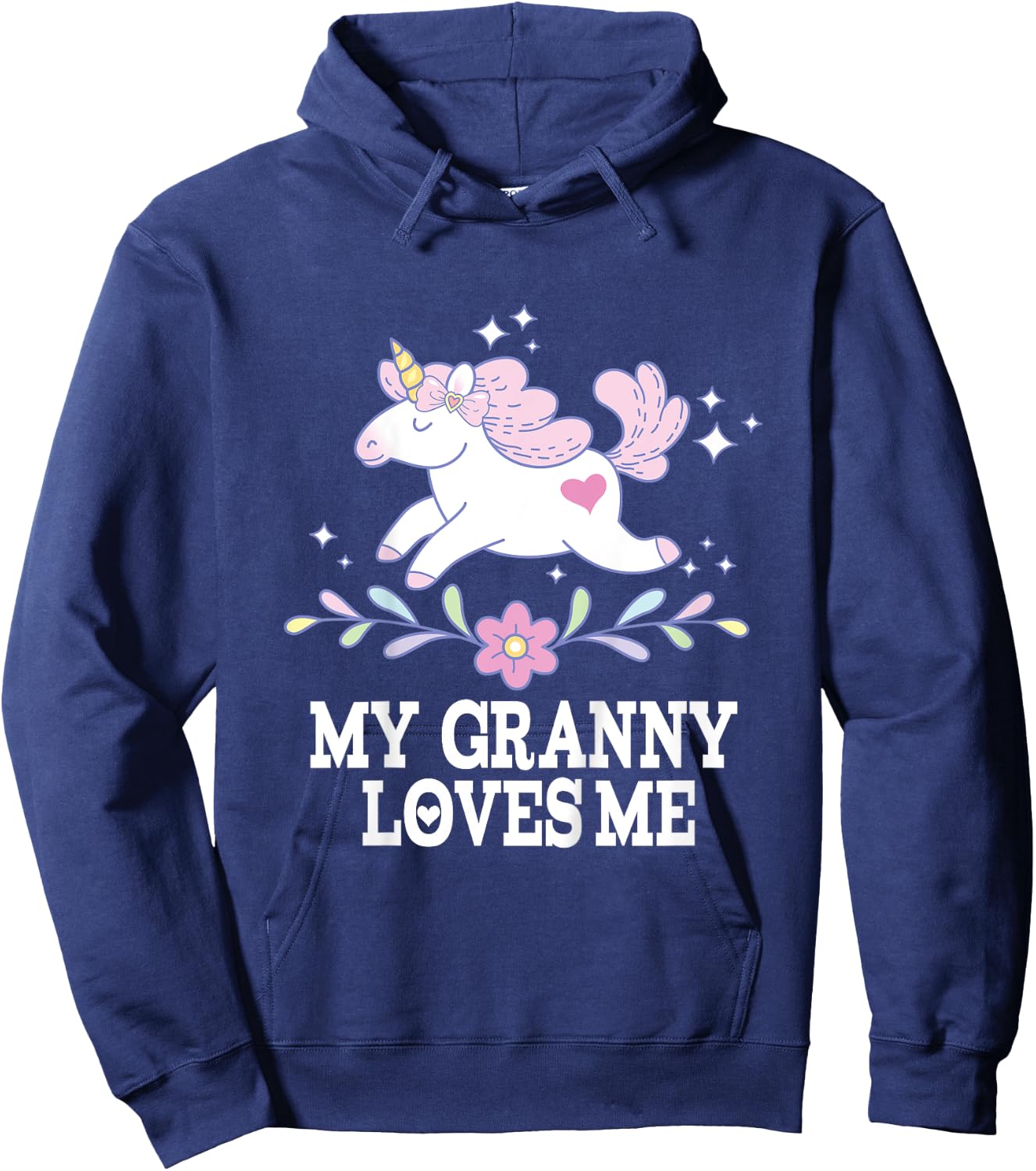 My Granny Loves Me Granddaughter Girl Unicorn Hoodie - Hoodie | Navy