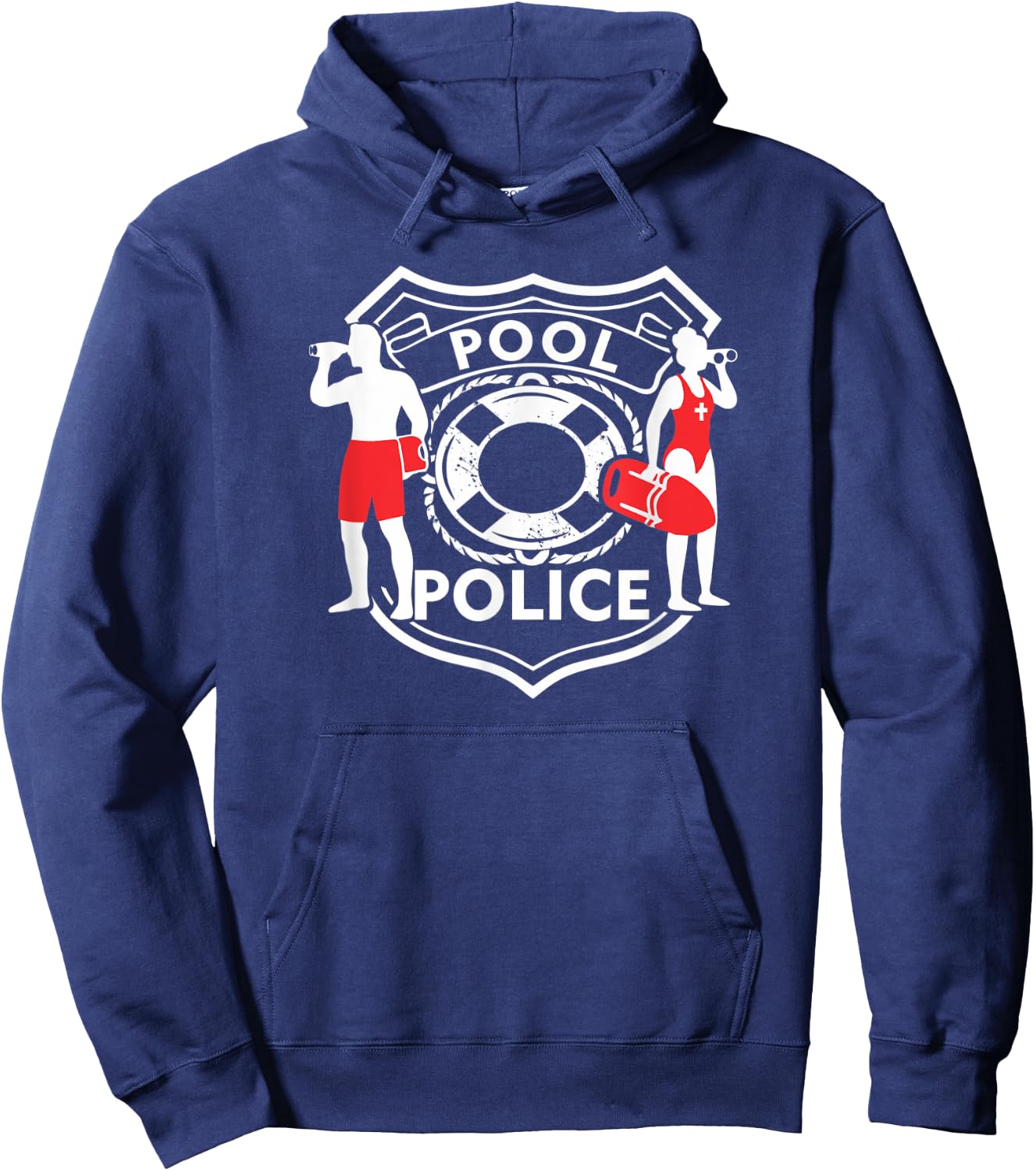 Pool Police, Lifeguard, Funny Pool, Security Hoodie - Hoodie | Navy