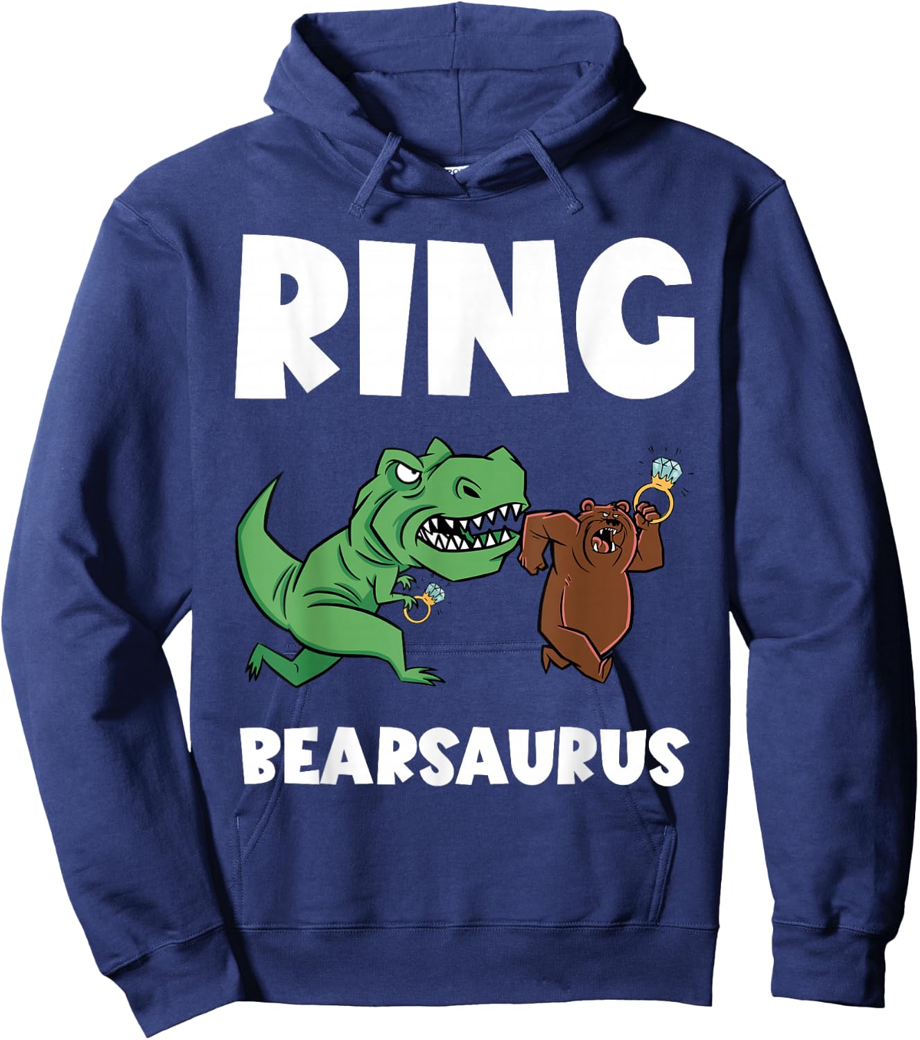 Funny Ring Bearer Security Bear Dino Wedding Party Ring Hoodie - Hoodie | Navy
