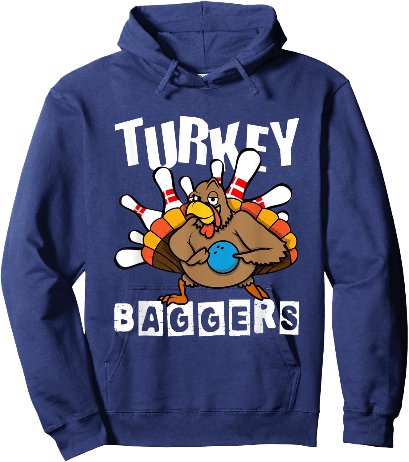 Turkey Baggers Bowling Lover Funny Happy Thanksgiving Day Hoodie - Hoodie | Navy
