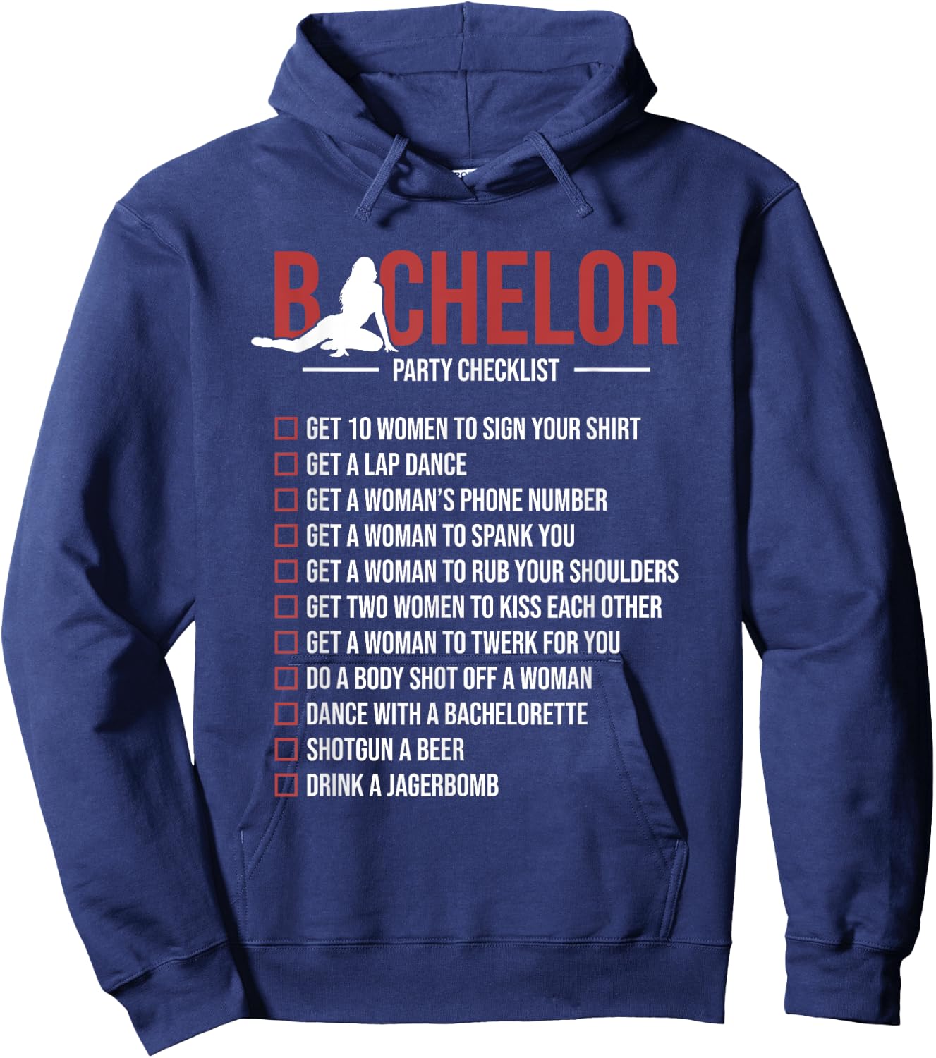 Bachelor Party Checklist Funny Groom Bachelor Party Hoodie - Hoodie | Navy