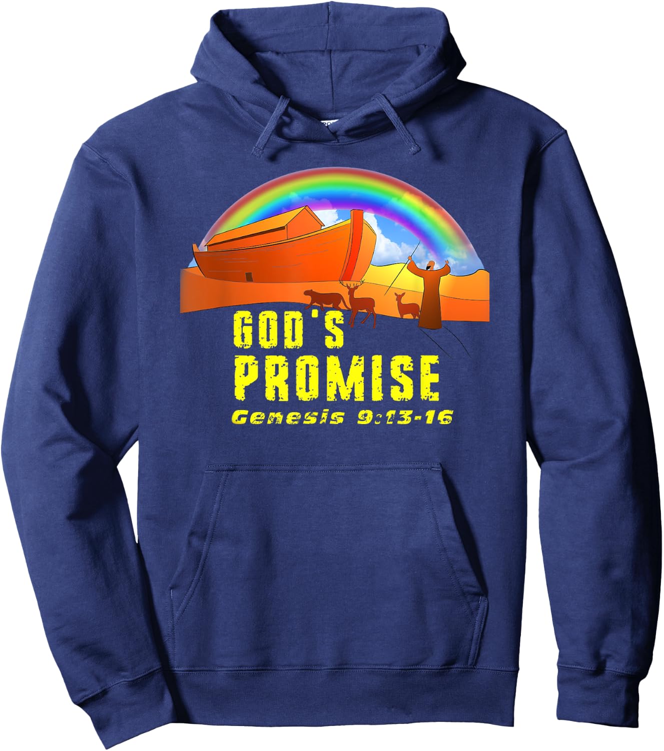 The Rainbow is God's Promise to Earth Genesis 9:13-16 Hoodie - Hoodie | Navy