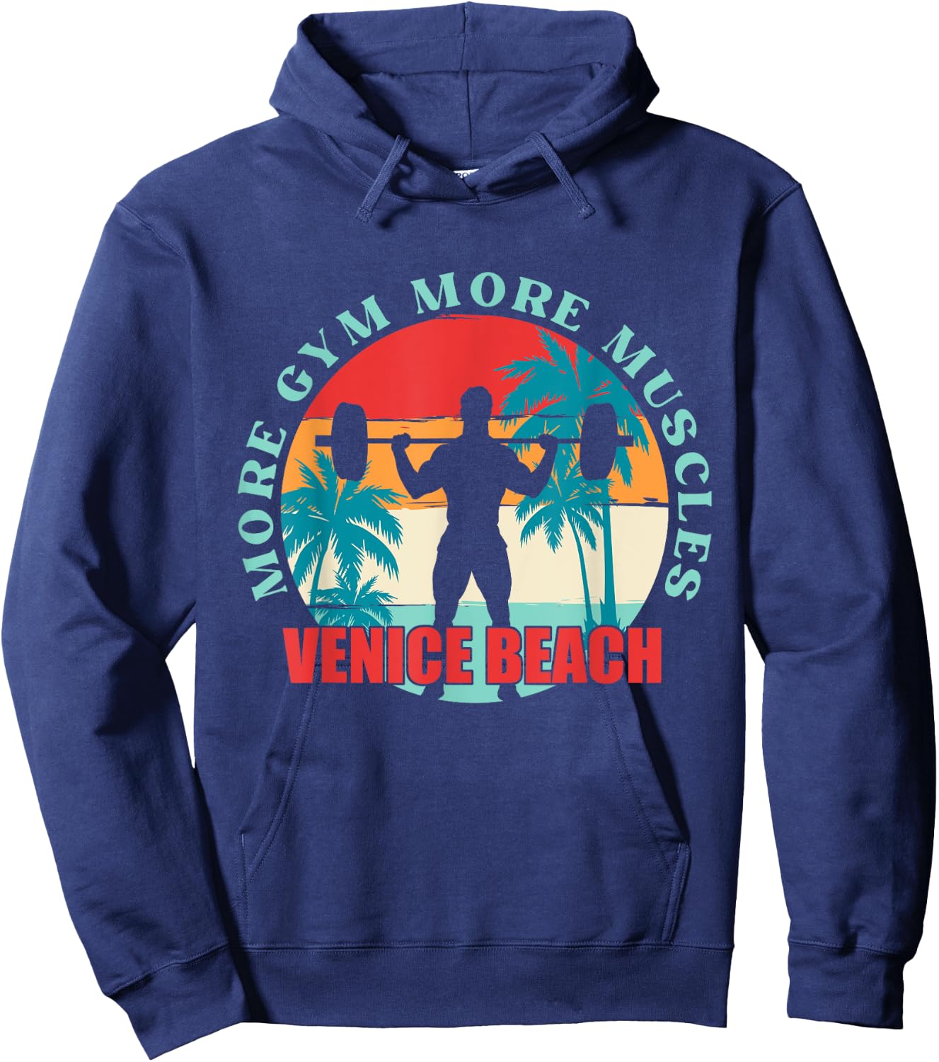 More Gym More Muscles Bodybuilding Venice Beach Men Women Kids Hoodie - Hoodie | Navy
