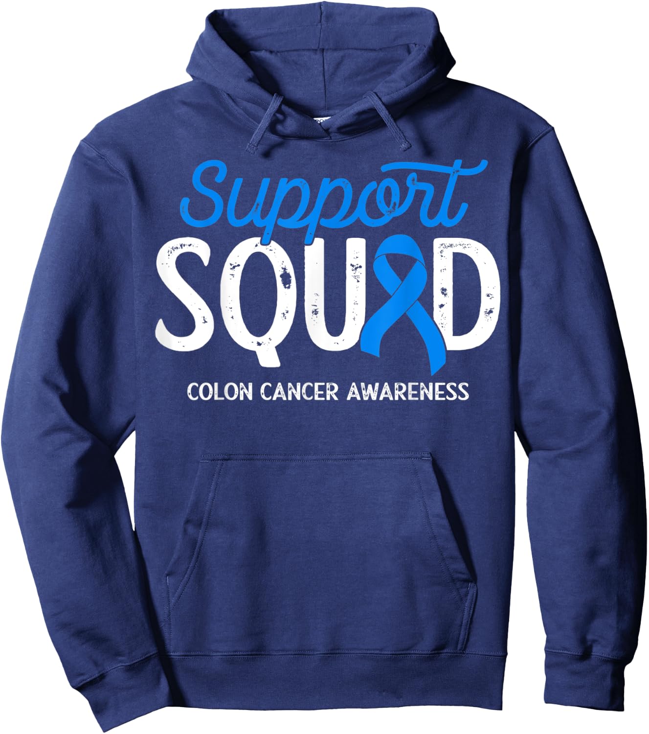 Colon Cancer Awareness Support Squad Warrior Survivor Crew Hoodie - Hoodie | Navy