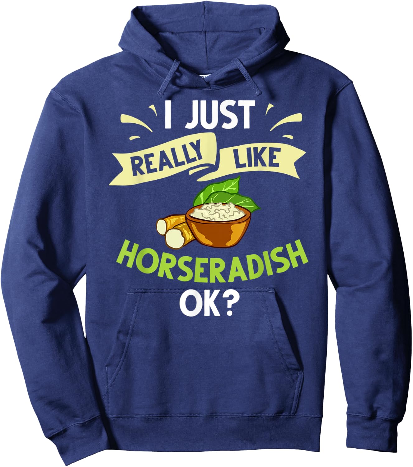Horseradish Sauce Cream Plant Recipe Root Fresh Dip Hoodie - Hoodie | Navy