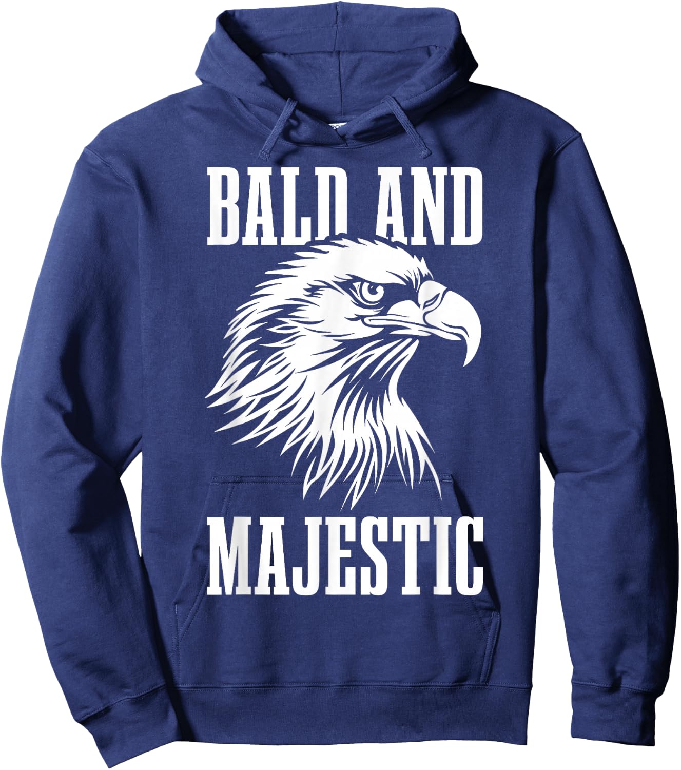 Bald & Majestic Funny Bald Eagle Father's Day Bald Guy Hoodie - Hoodie | Navy