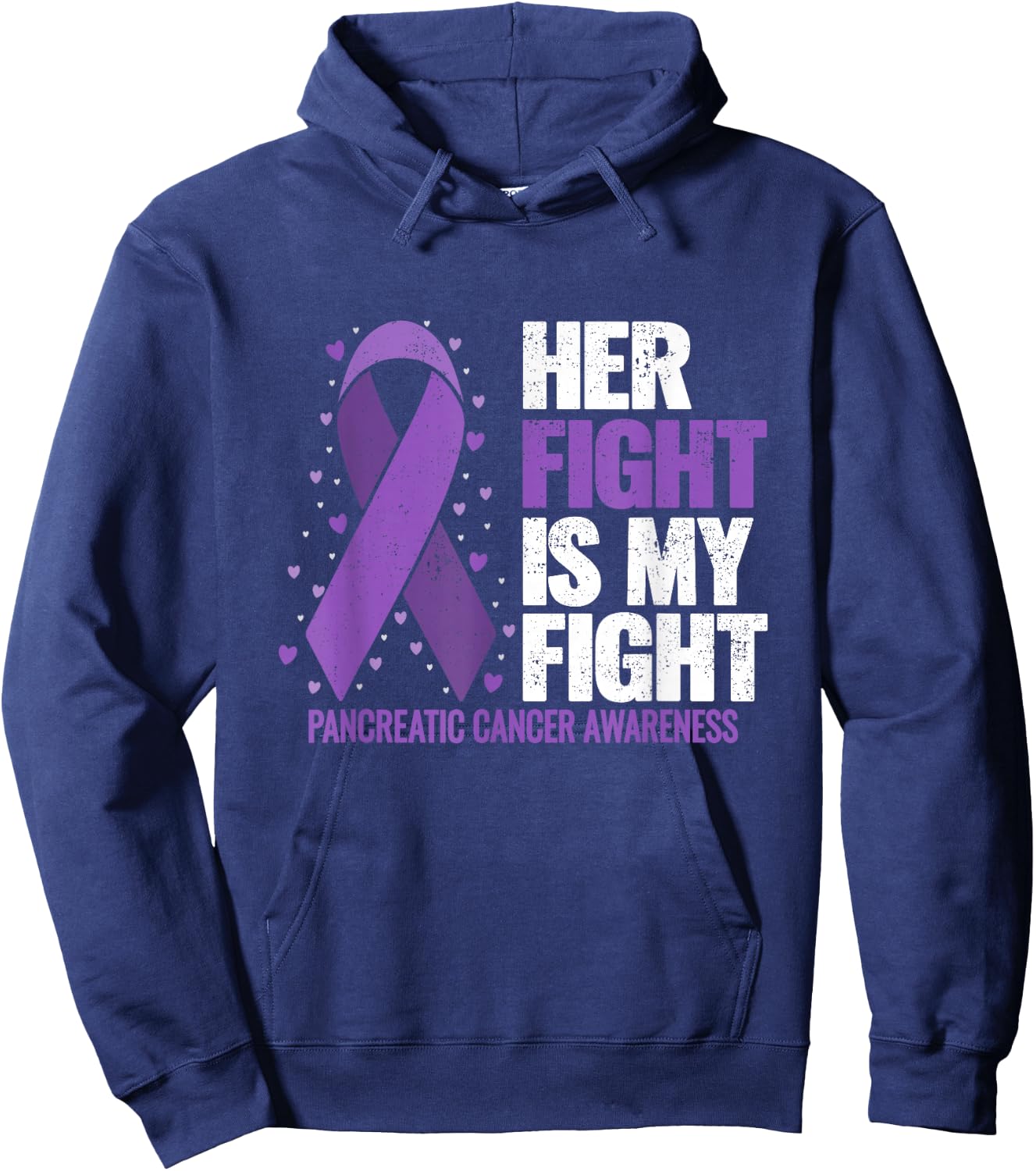 Her Fight is my Fight Pancreatic Cancer Awareness Hoodie - Hoodie | Navy