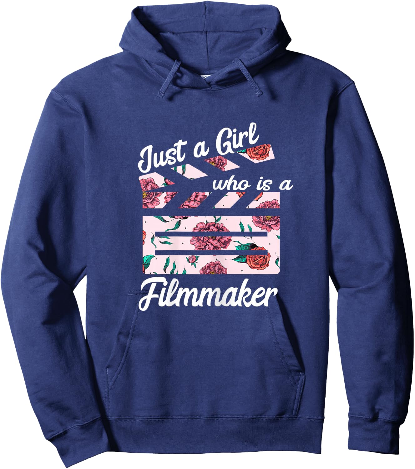Just A Girl Who Is A Filmmaker Film Director Clapboard Hoodie - Hoodie | Navy