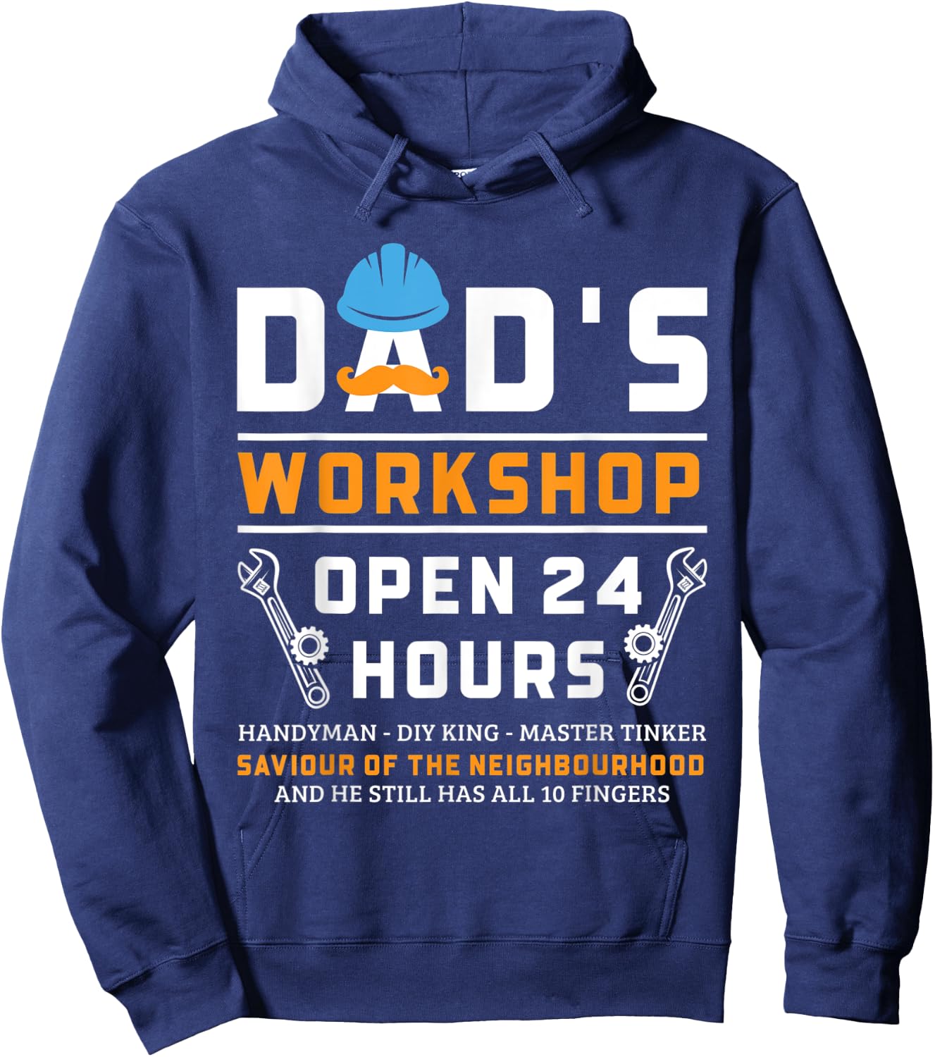 Dad's Workshop Garage Man Cave Funny Father's Day Dad Hoodie - Hoodie | Navy