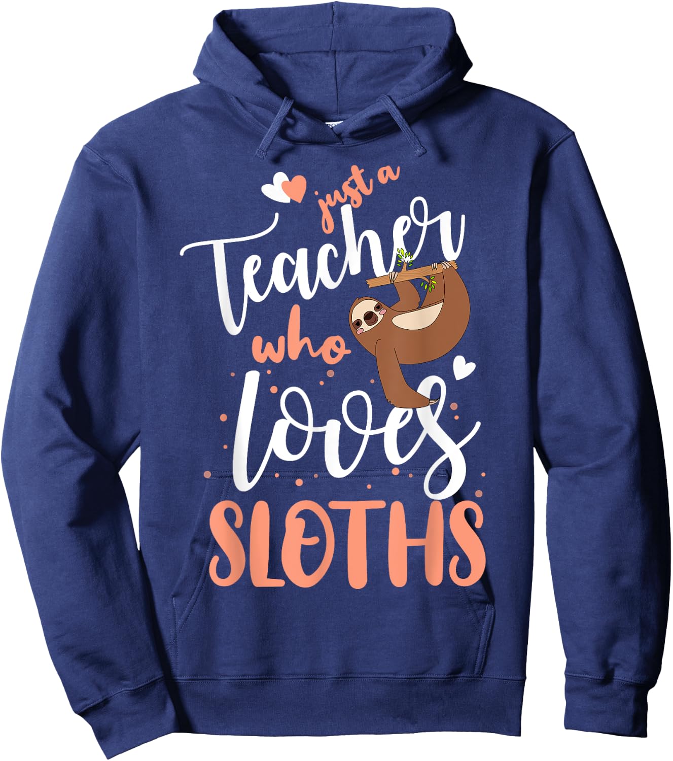 Just A Girl Who Loves Sloths Teacher Christmas Gift Hoodie - Hoodie | Navy