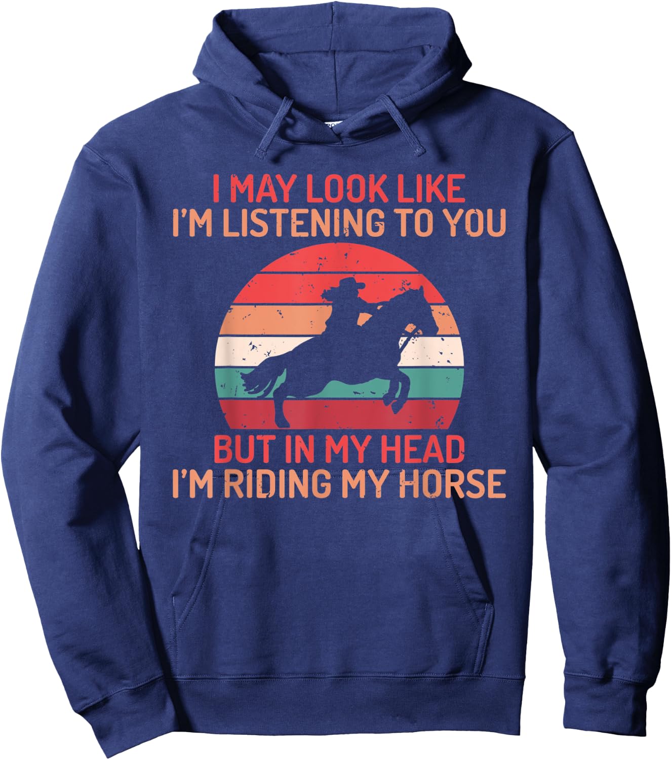 In my Head im Riding my Horse Horse Riding Hoodie - Hoodie | Navy