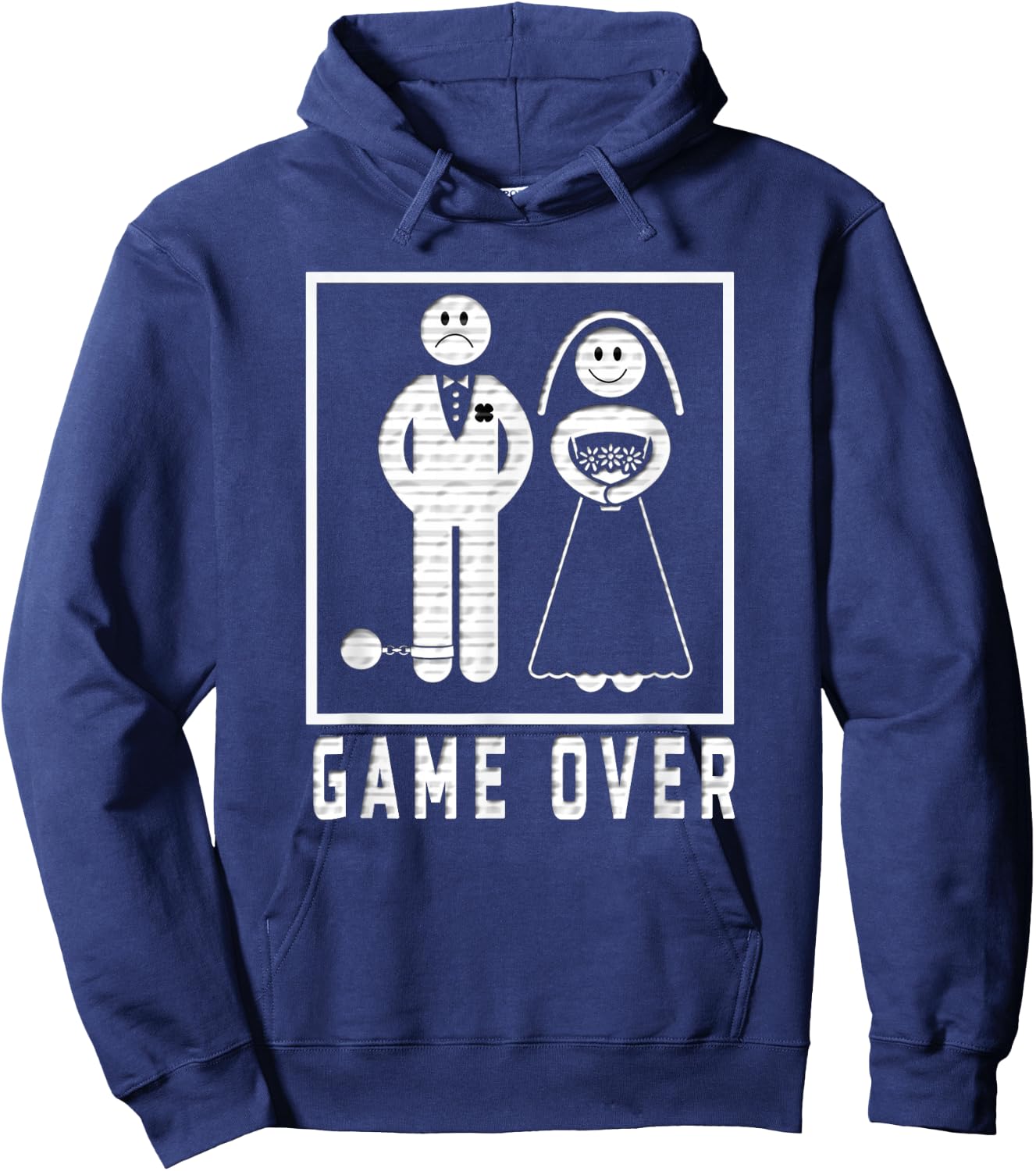 Game Over Wedded Funny Bachelor's Wedding Men & Women Hoodie - Hoodie | Navy