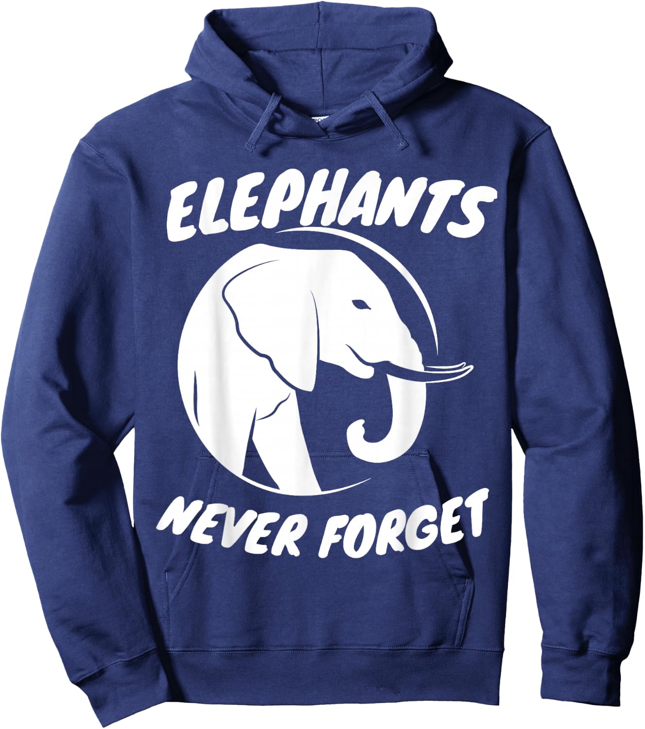 Cool Elephants Never Forget Elephant Silhouette Retro Hoodie - Hoodie | Navy