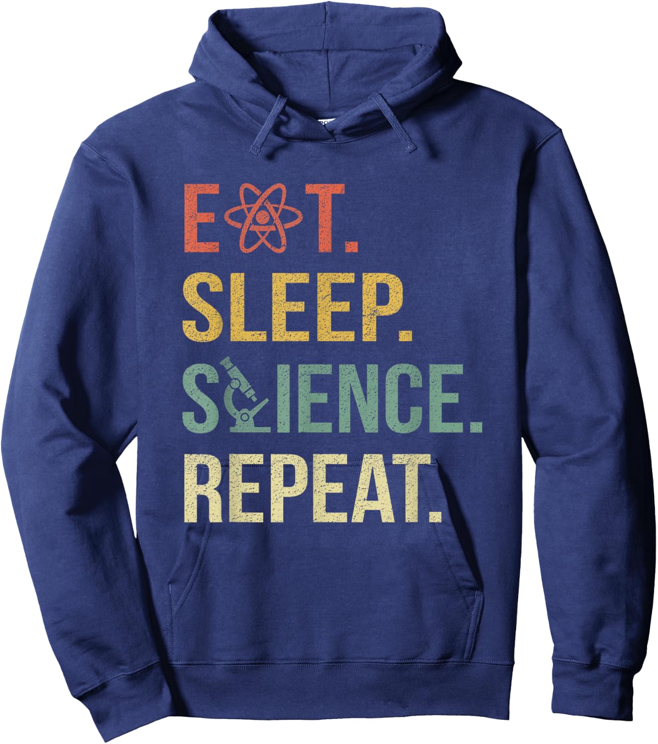 Funny Science Shirt Eat Sleep Science Repeat Science Gift Hoodie - Hoodie | Navy