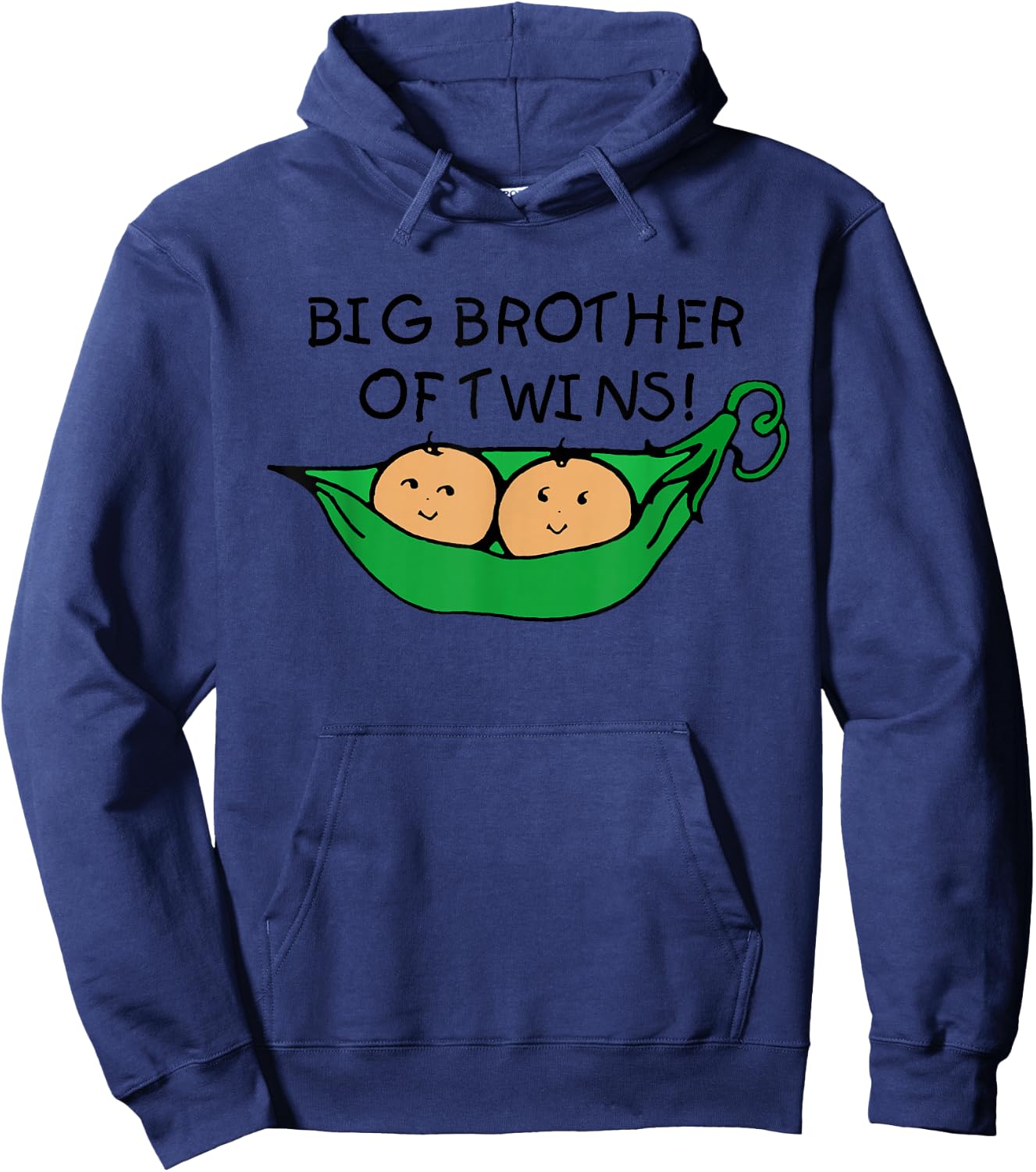 Big Brother of Twins Two Peas in a Pod Hoodie - Hoodie | Navy