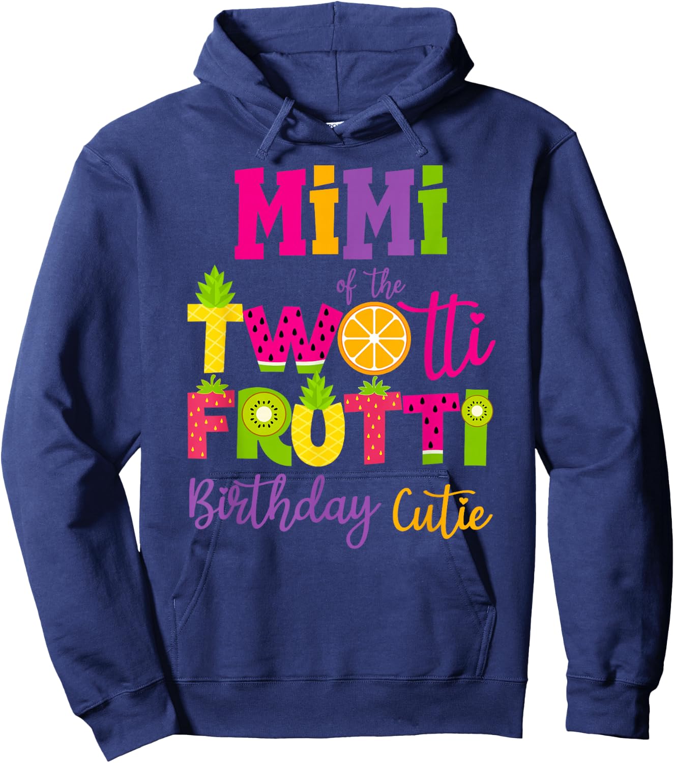 Cute Girl 2nd Birthday Family by Mimi Twotii Frutti Hoodie - Hoodie | Navy