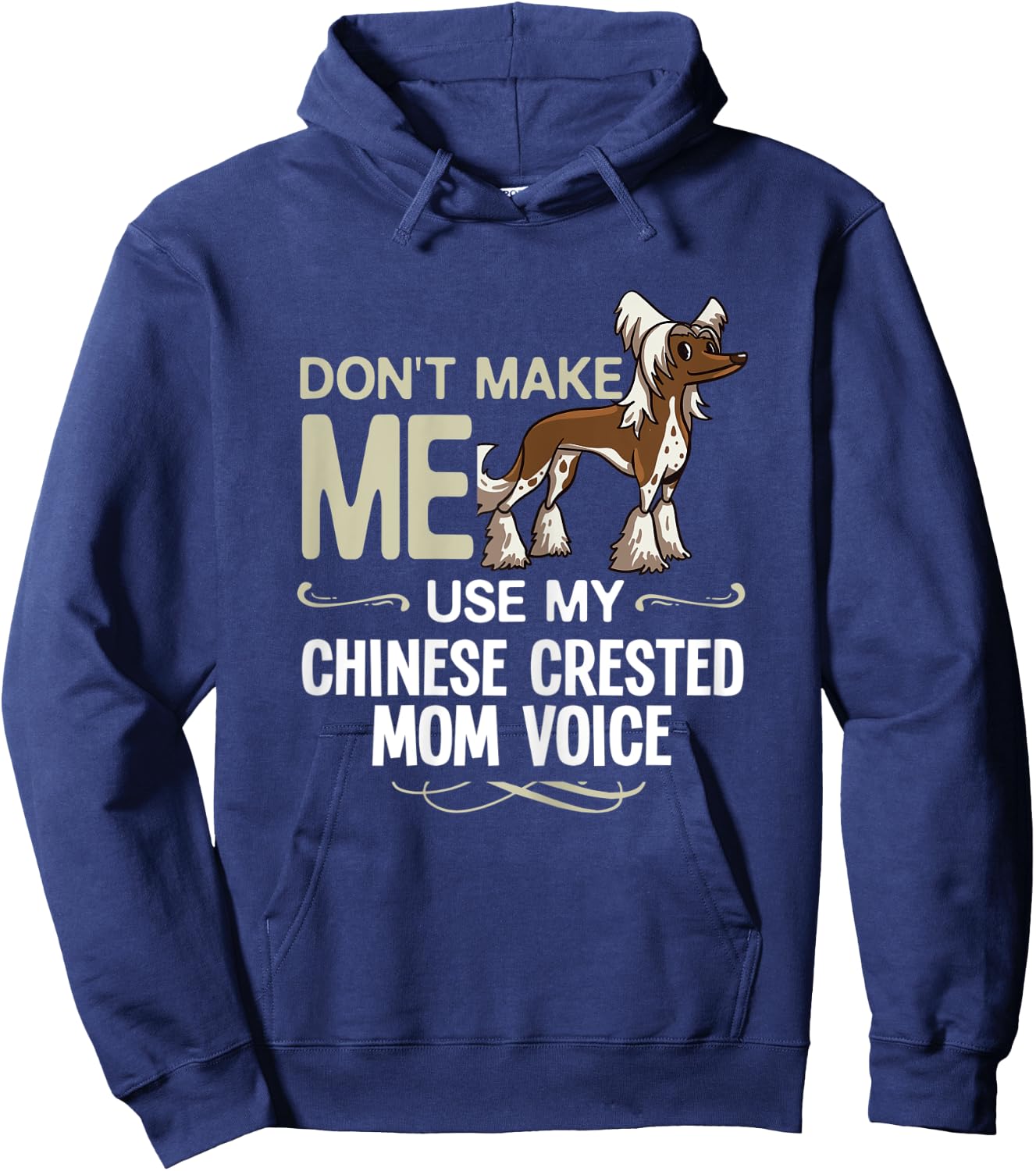 Chinese Crested Powderpuff Dog Gift Puppies Owner Lover Women Kids Hoodie - Hoodie | Navy