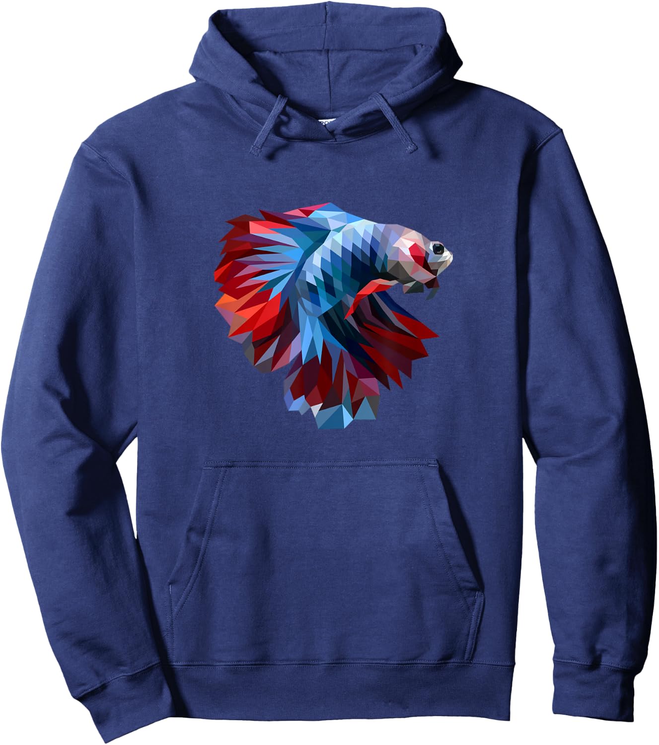 Colorful Geometric Betta Fish, Dad Mom Boy Girl Birth-day Hoodie - Hoodie | Navy