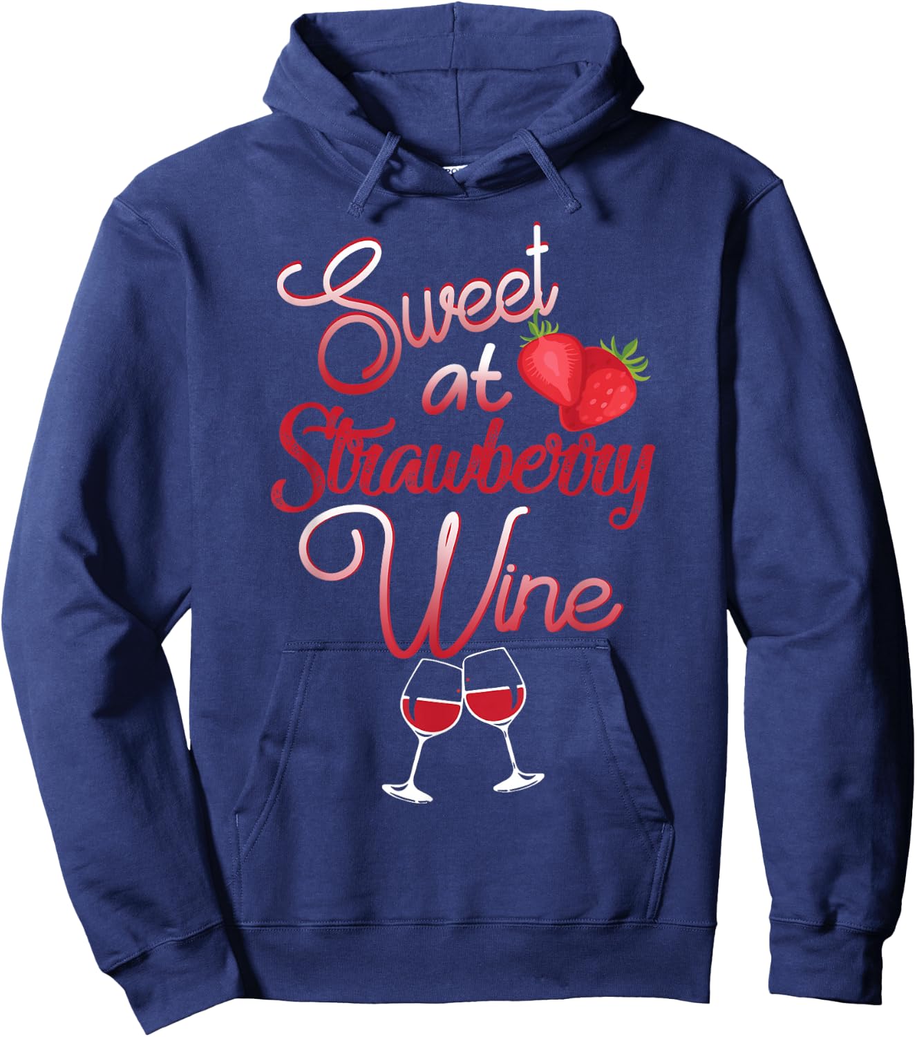 Sweet As Strawberry Wine - Wine Drinker Country Music Hoodie - Hoodie | Navy