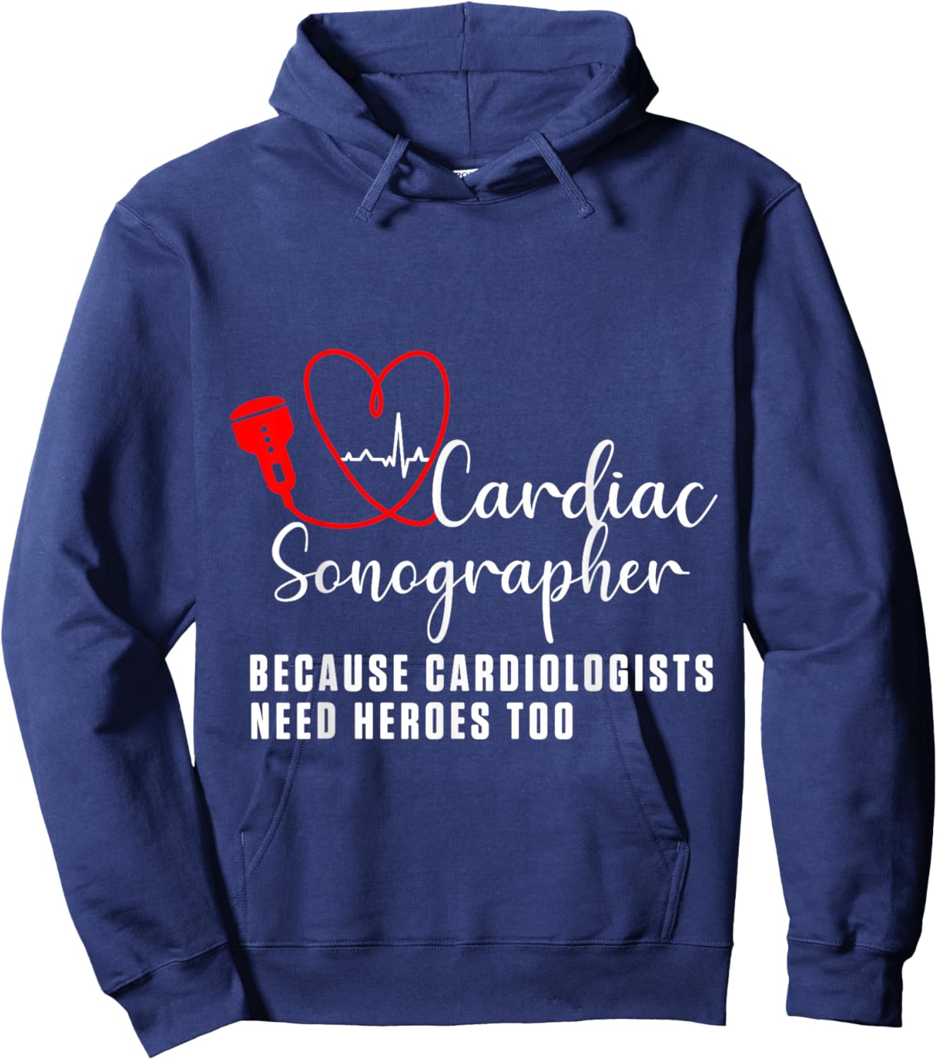 Cardiac Sonographer Echo Tech Learn RDCS Hoodie - Hoodie | Navy
