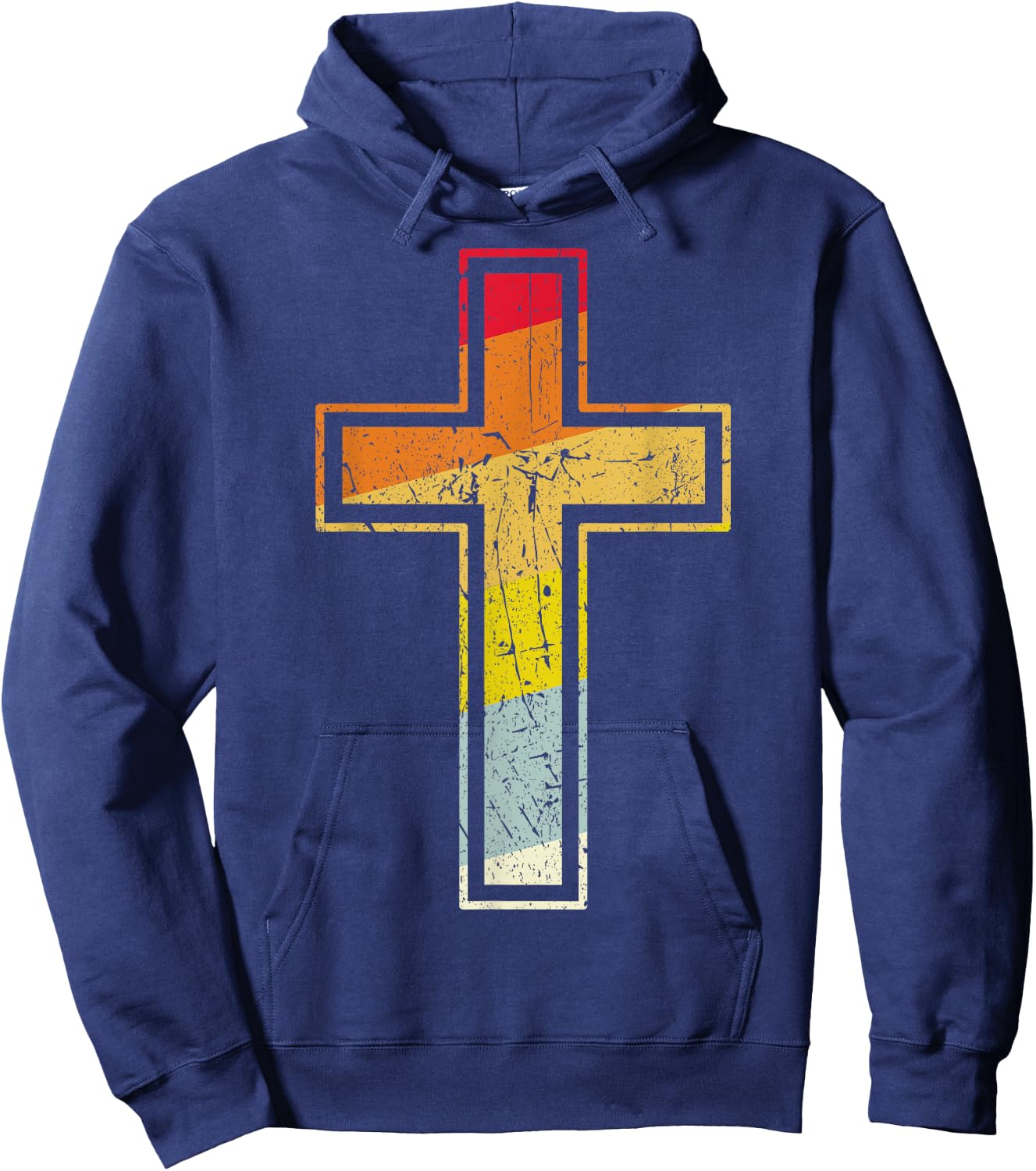 Retro cross vintage Jesus cross Gift Hoodie - Hoodie | Navy