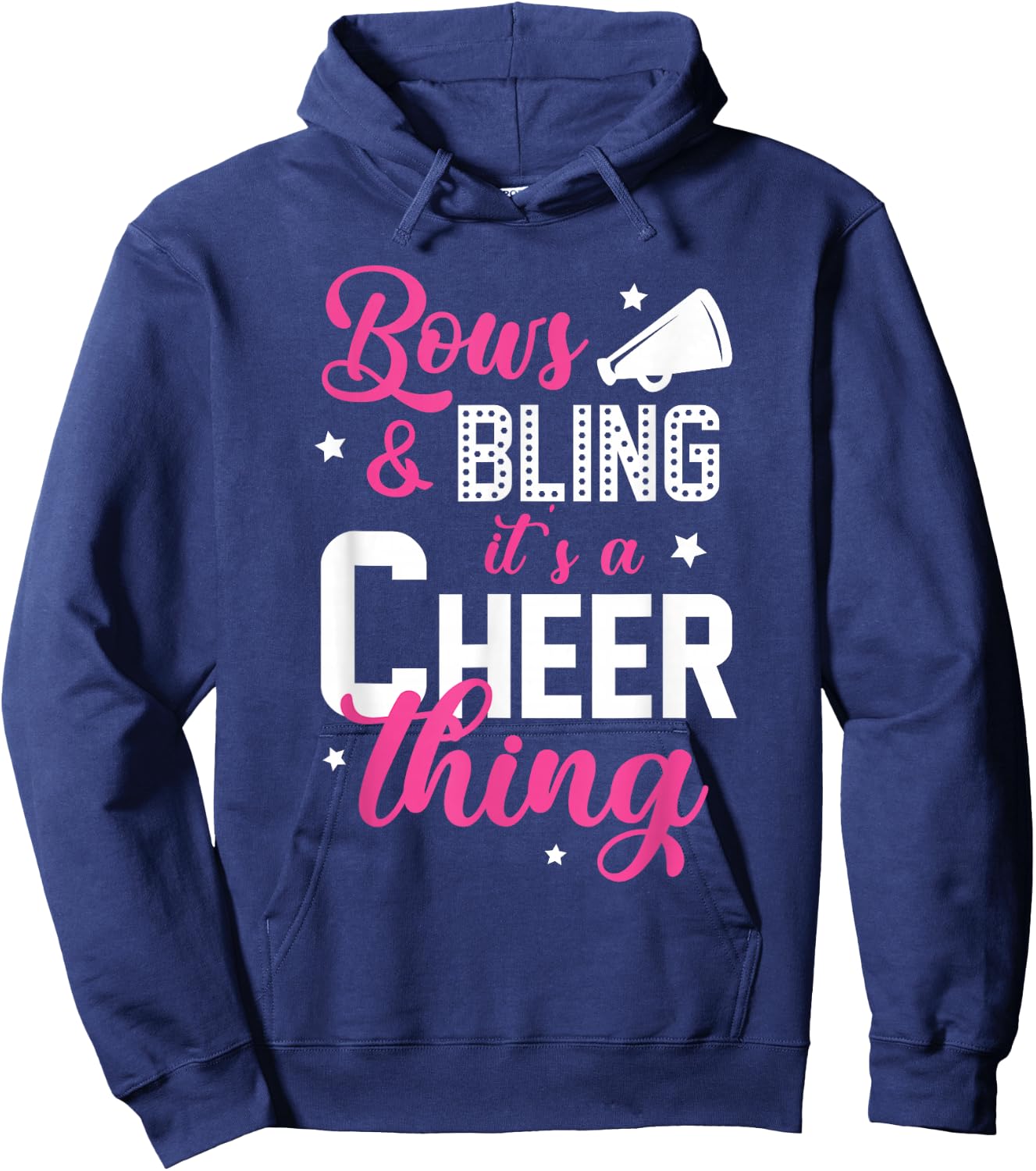 Bows & Bling It's A Cheer Thing | Cheerleading Cheerleader Small Hoodie - Hoodie | Navy