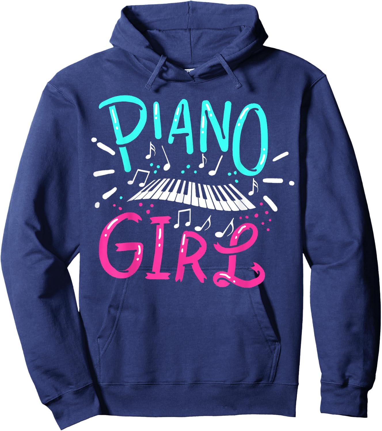 Piano Girl Pianist Music Notes Gift Hoodie - Hoodie | Navy