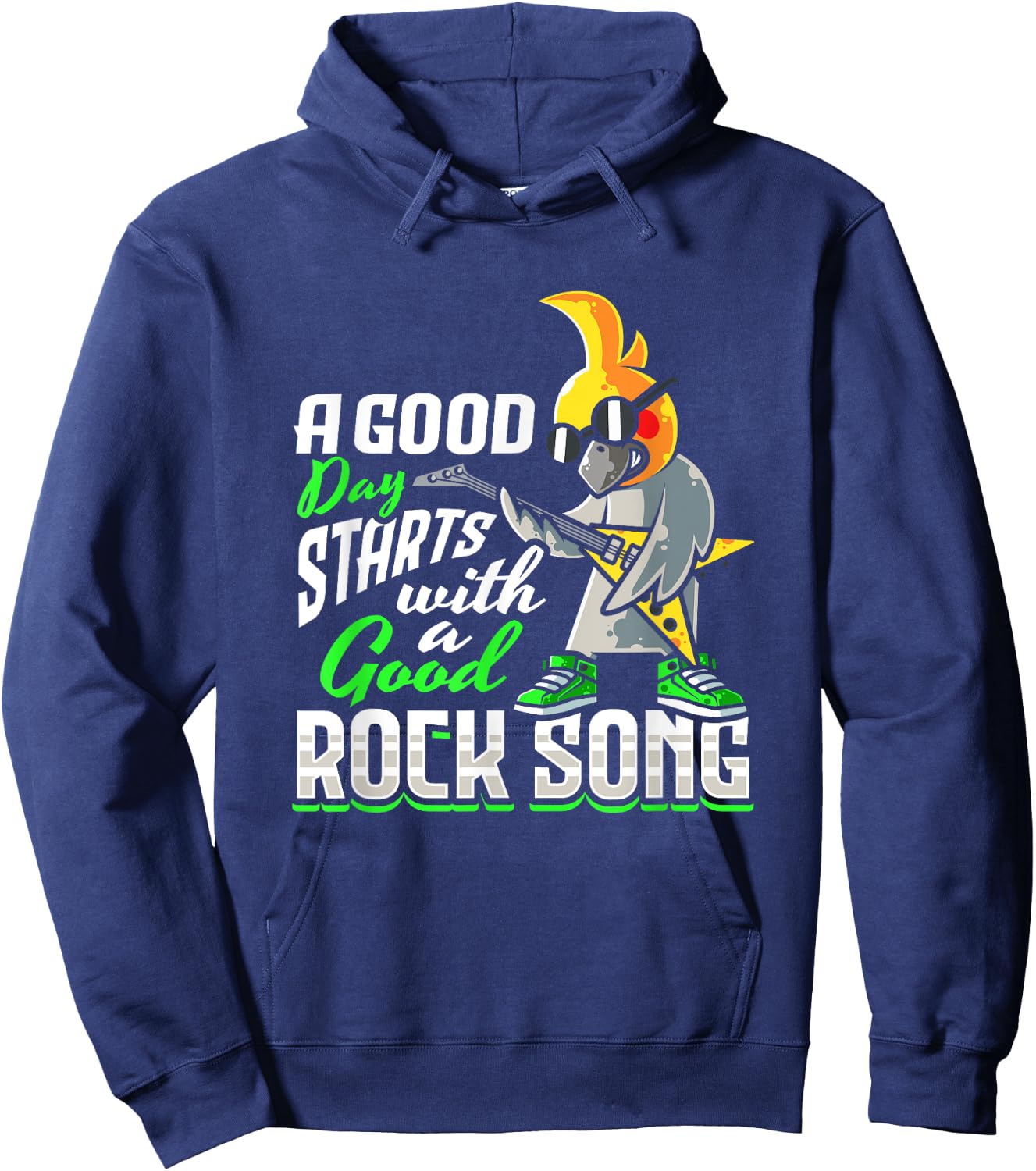 Cockatiel Bird Rock n Roll Design for a Rock music lover Hoodie - Hoodie | Navy
