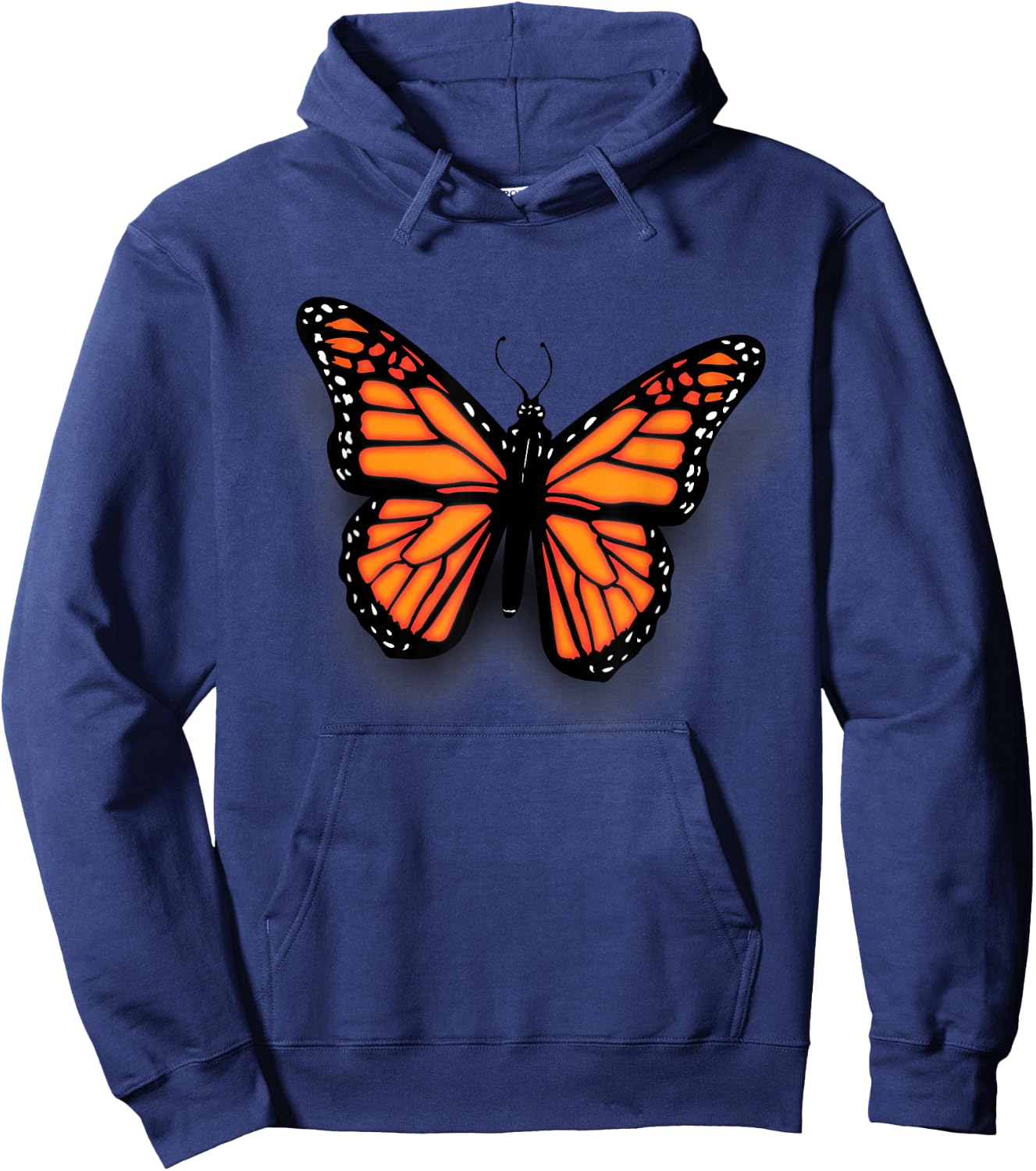 Monarch milkweed butterfly realistic with shadow- entomology Hoodie - Hoodie | Navy