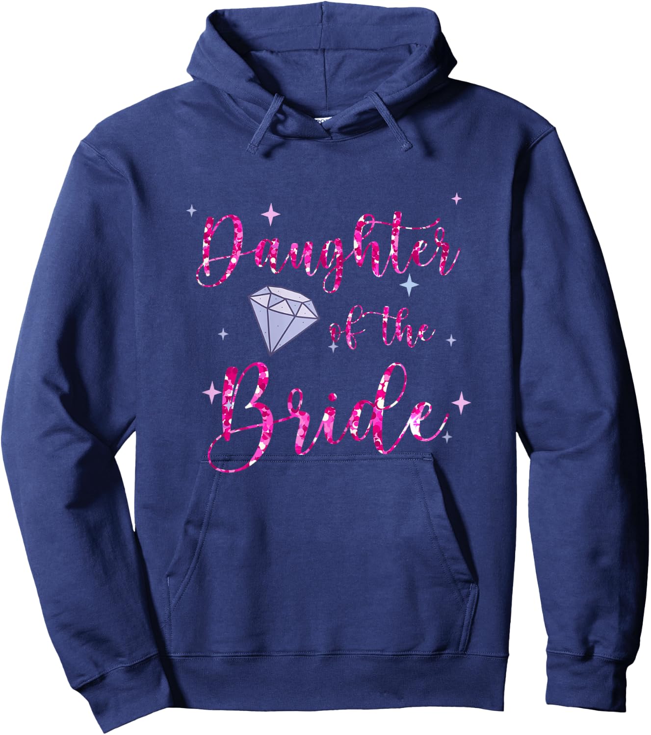 Daughter of The Bride Cool Pink Bridal Party Wedding Ring Hoodie - Hoodie | Navy