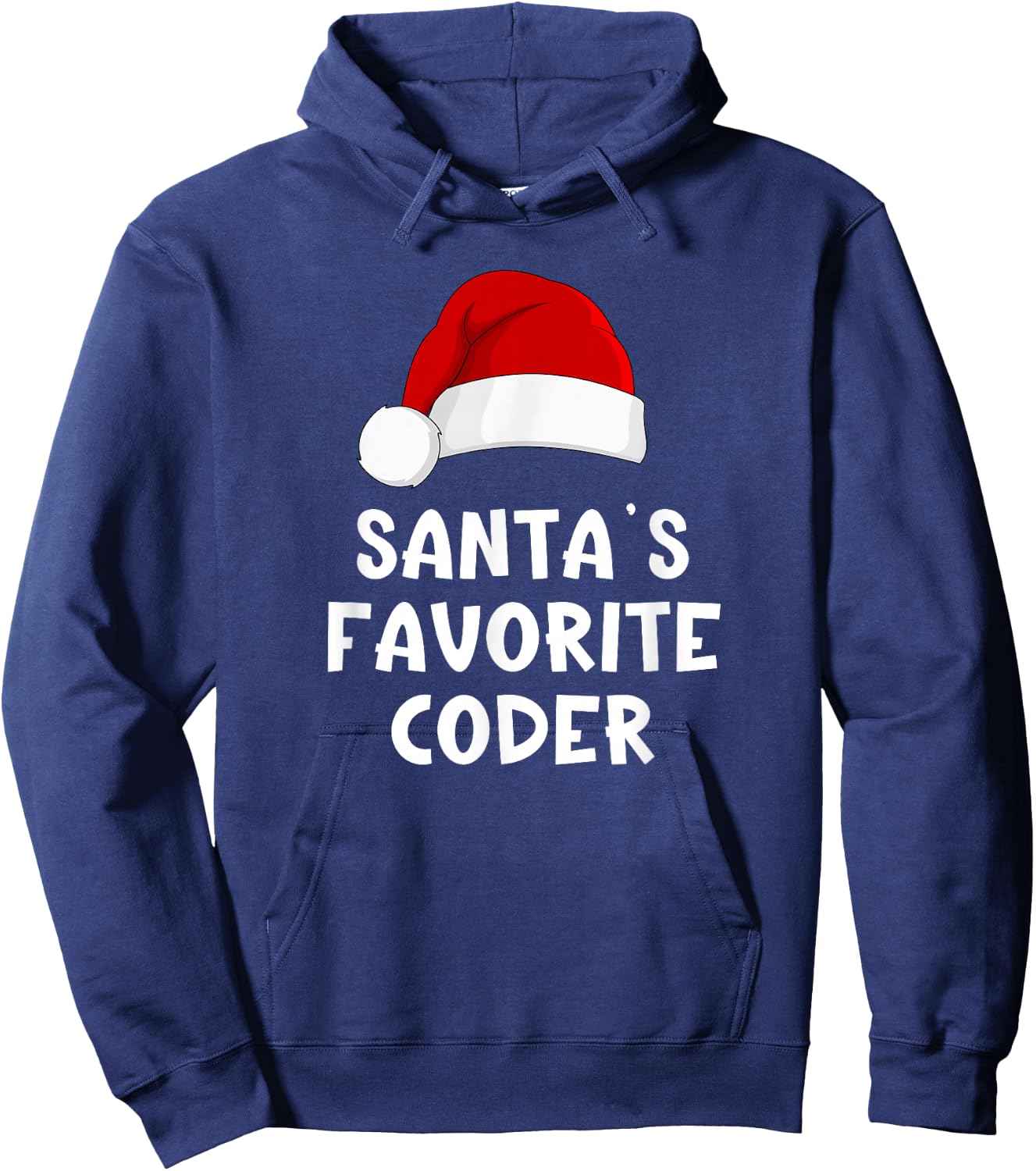 Christmas Santa's Favorite Coder Funny Xmas Pajama Coding Hoodie - Hoodie | Navy