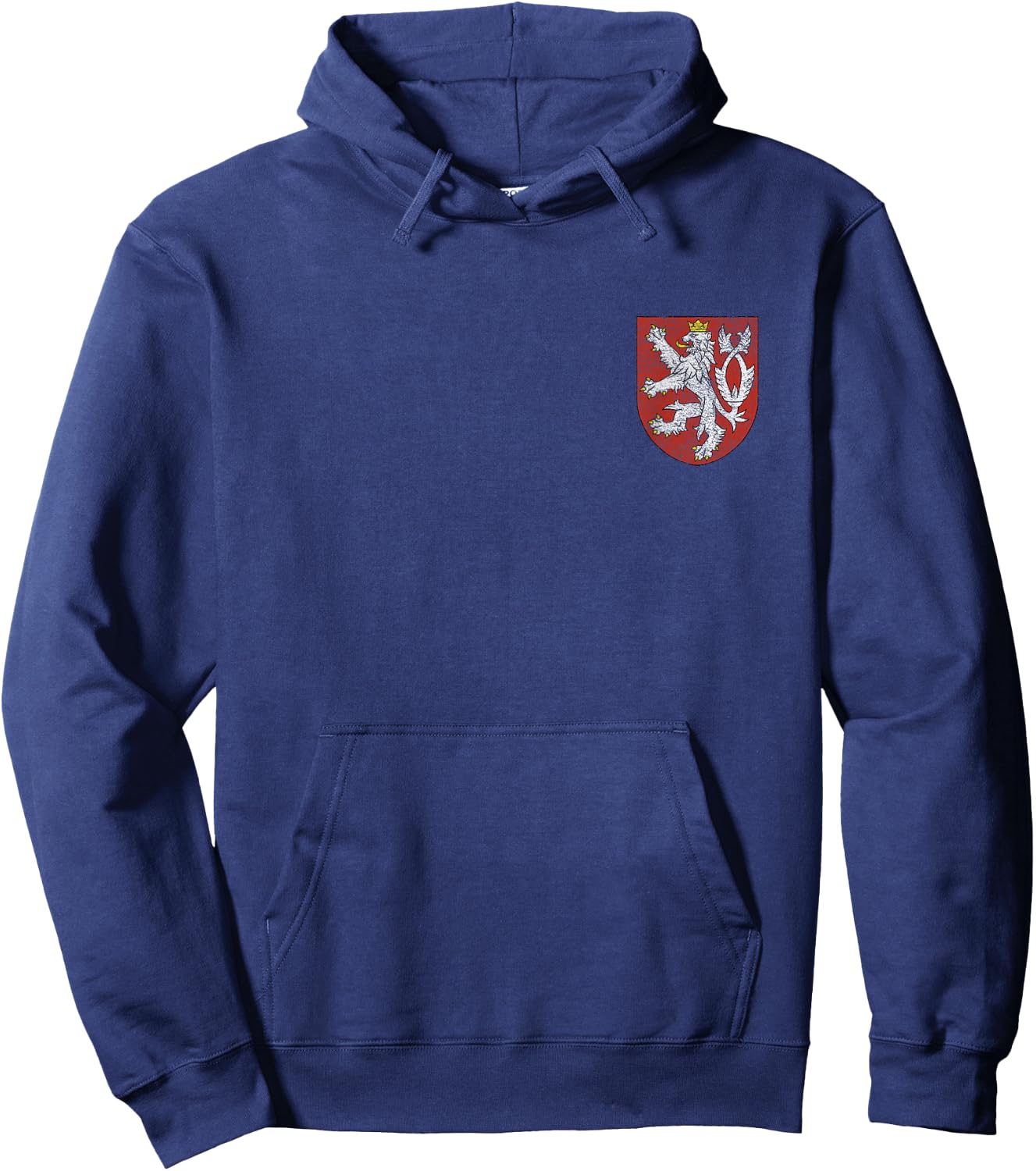 Czech Republic Coat of Arms Bohemia Flag Double Tailed Lion Hoodie - Hoodie | Navy