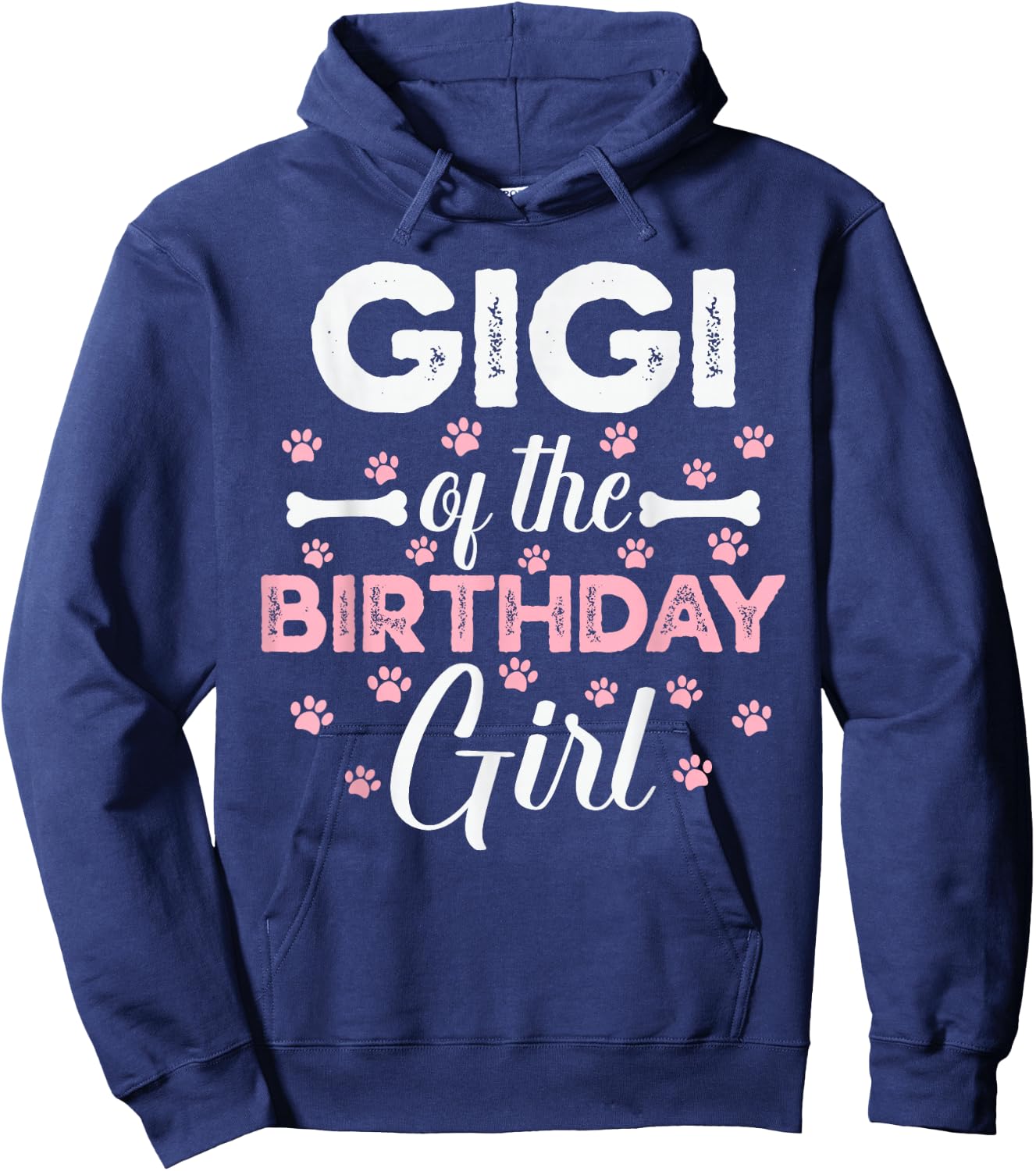 Gigi of the Birthday Girl Daughter Dog Paw Family Matching Hoodie - Hoodie | Navy