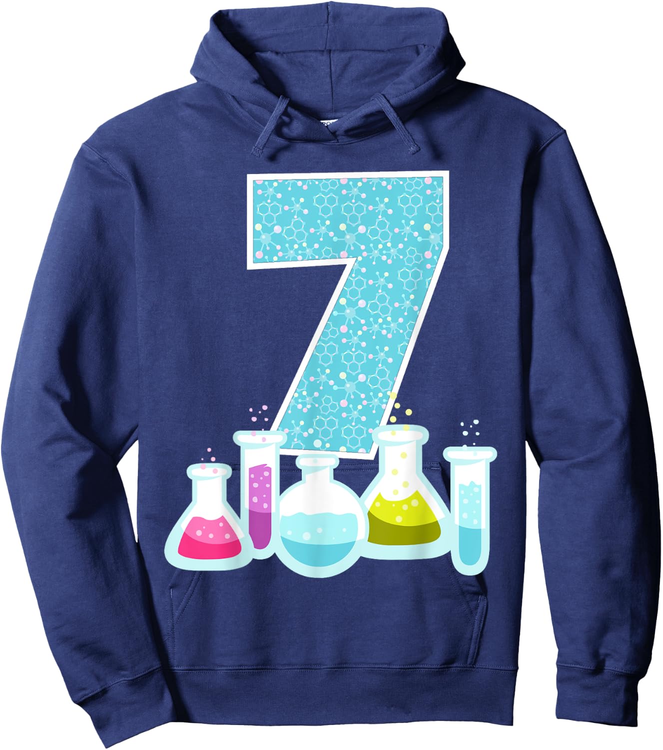 7th Birthday Science Theme Party Science Experiments Science Hoodie - Hoodie | Navy