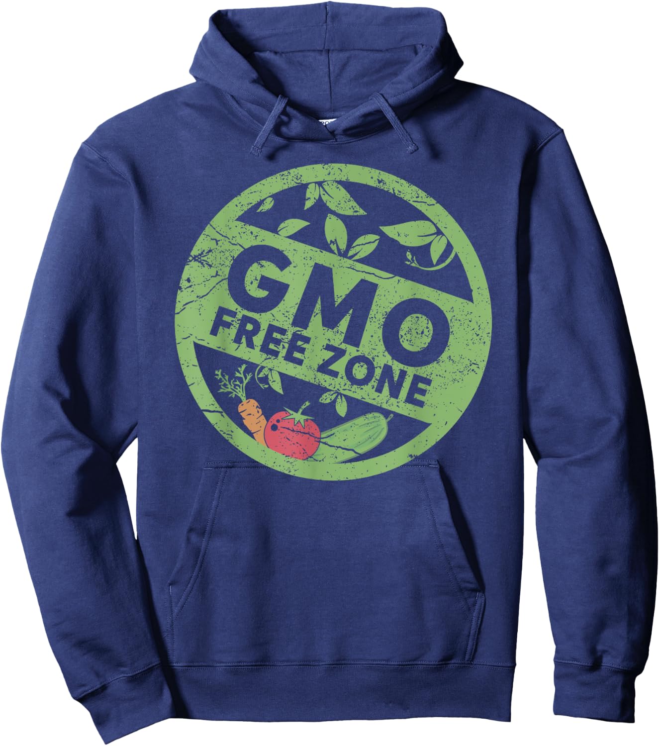 GMO FREE ZONE | Healthy Organic Living Supporter Hoodie - Hoodie | Navy