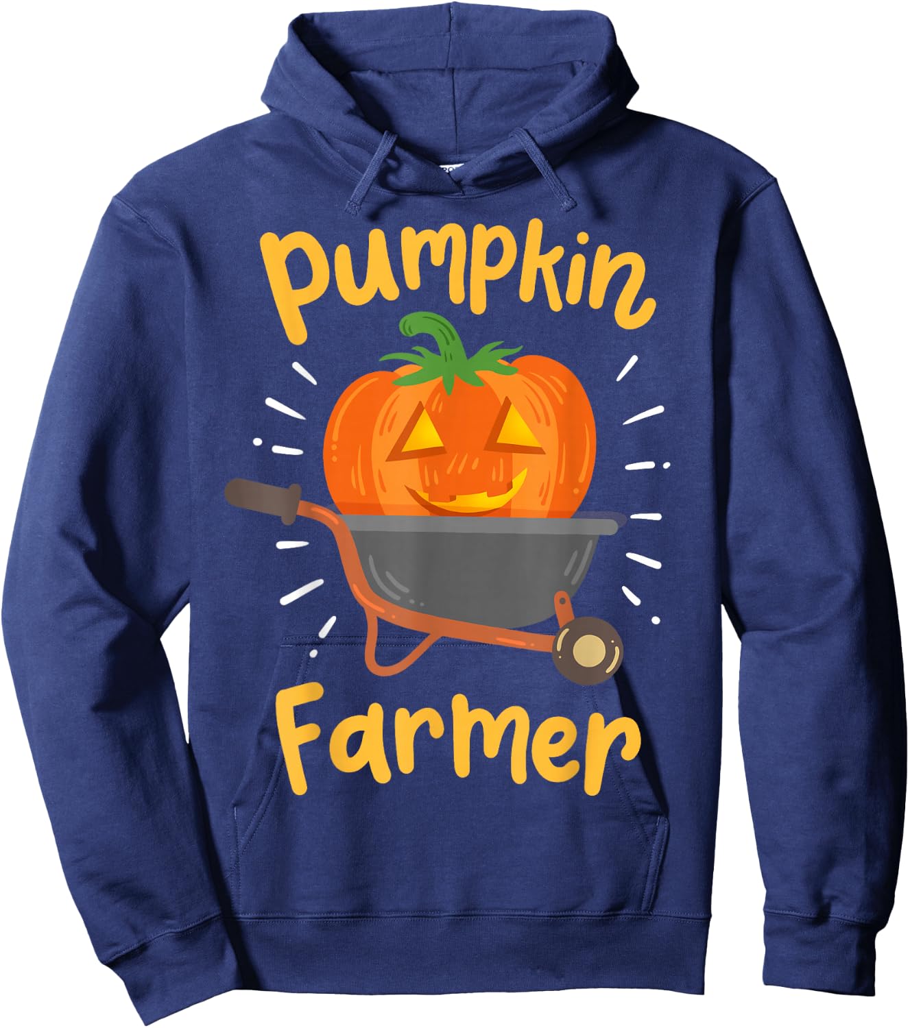 Halloween Pumpkin Farmer Hoodie - Hoodie | Navy