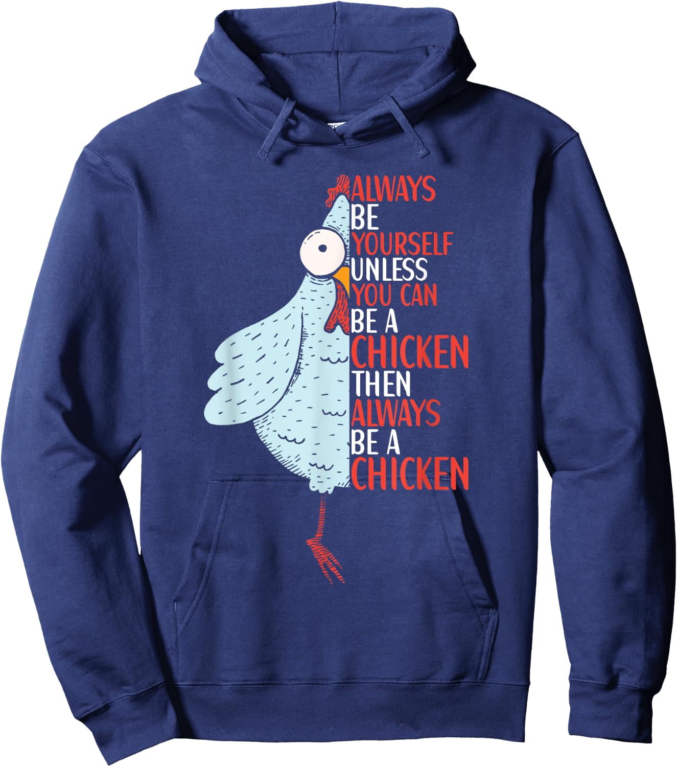 Chicken Funny Quote Chicken Outfit for Kids Women Hoodie - Hoodie | Navy