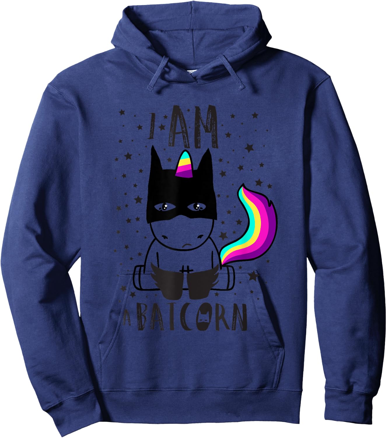 I Am A Batcorn Funny Dark Unicorn Superhero Apparel Hoodie - Hoodie | Navy