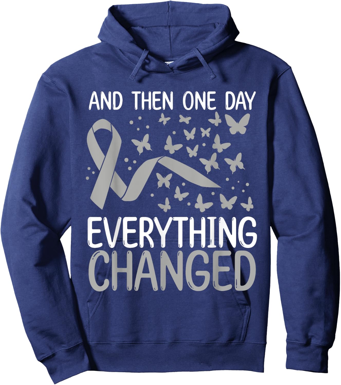 Glioblastoma Awareness Ribbon Brain Tumor Movement Hoodie - Hoodie | Navy