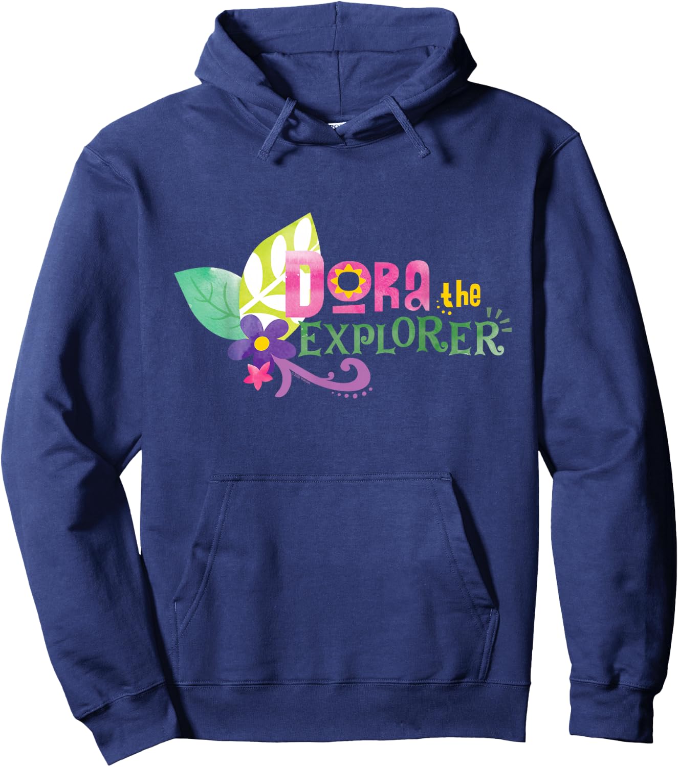 Dora the Explorer Floral Lettering Hoodie - Hoodie | Navy