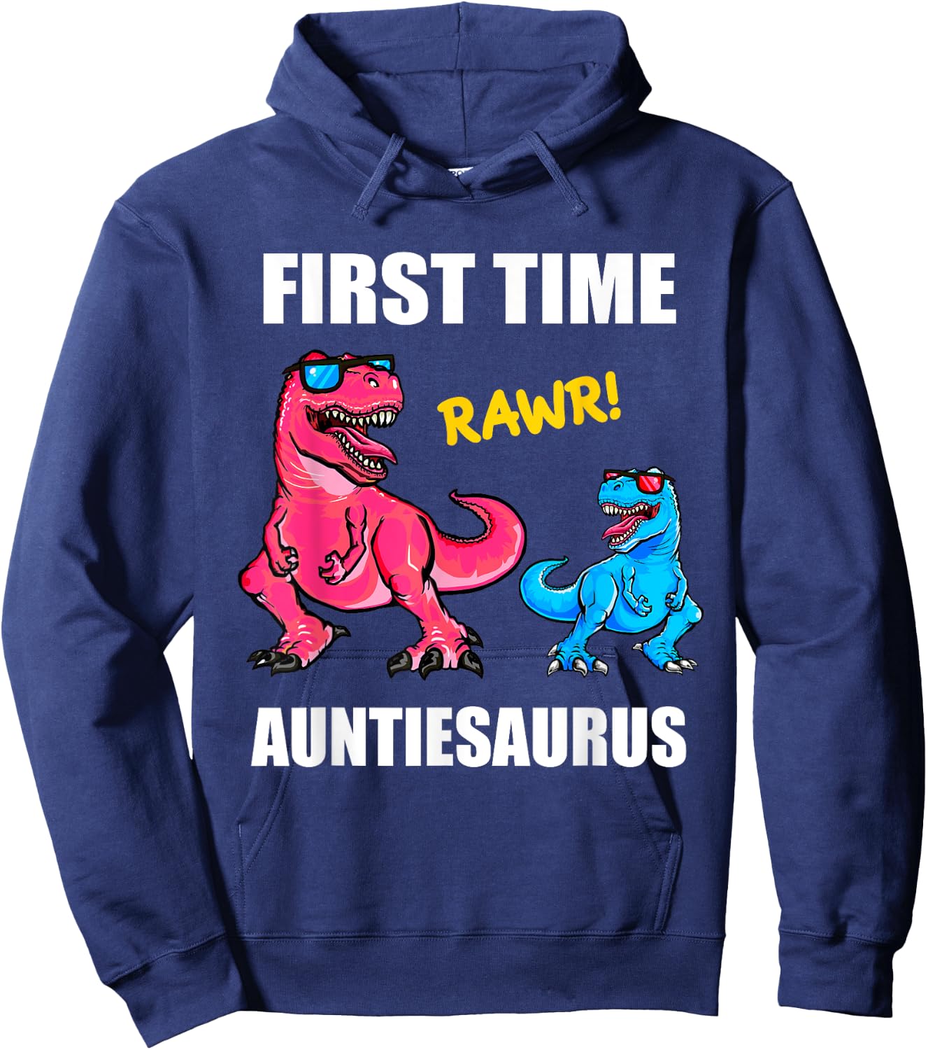 First Time Aunt 2022 Shirt Dinosaur Promoted To Aunt 2022 Hoodie - Hoodie | Navy