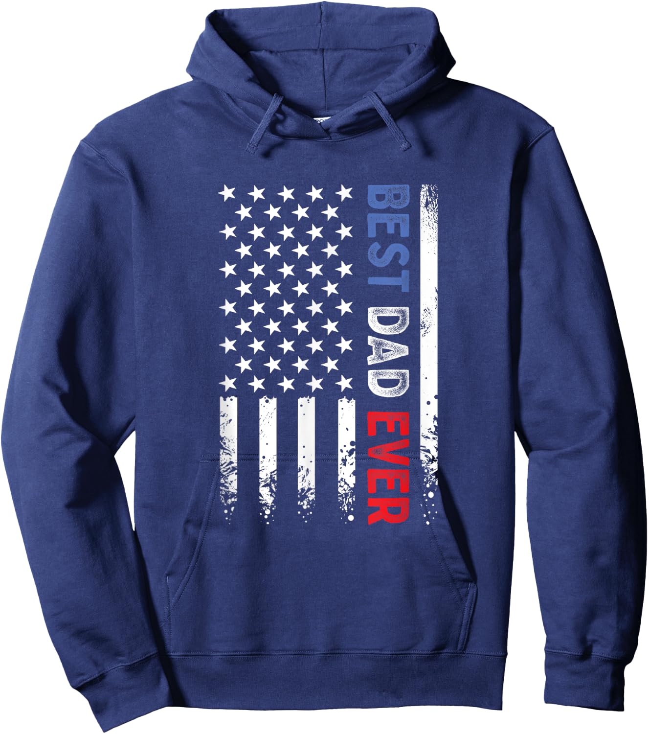 Father's Day Best Dad Ever with US American Flag Men Hoodie - Hoodie | Navy