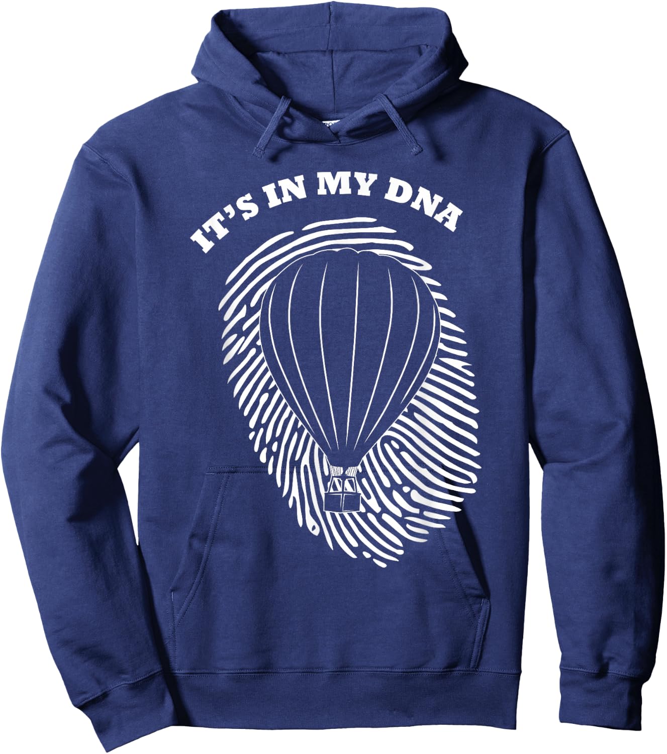 It's in My DNA Hot Air Balloon Pilot Fingerprint Fans Retro Hoodie - Hoodie | Navy