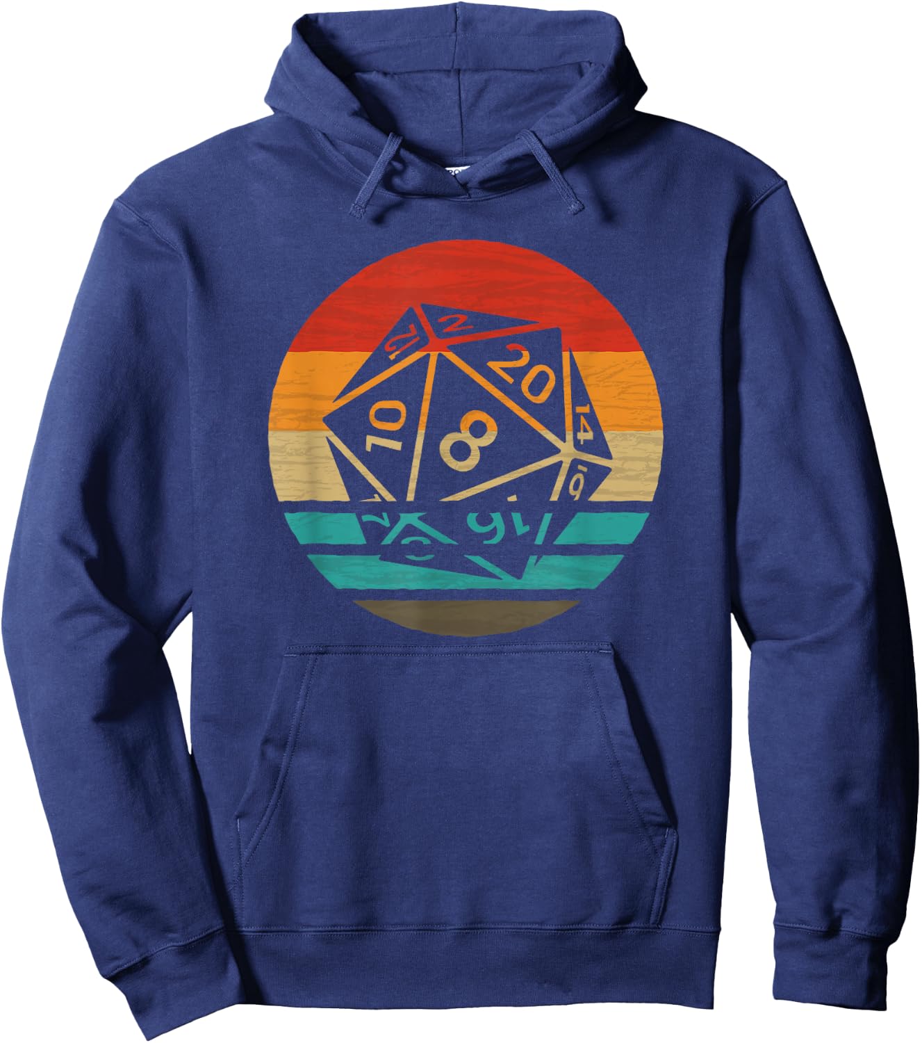20 Sided Dice Retro Style Vintage Hoodie - Hoodie | Navy