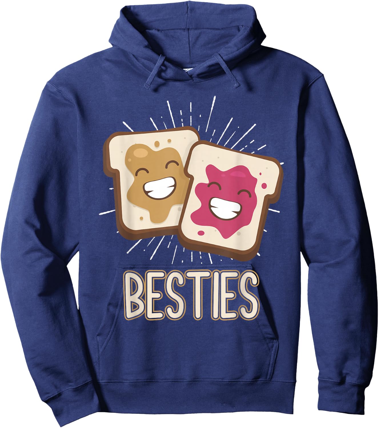 Peanut Butter and Jelly Best Friend Funny Matching Bestie Hoodie - Hoodie | Navy