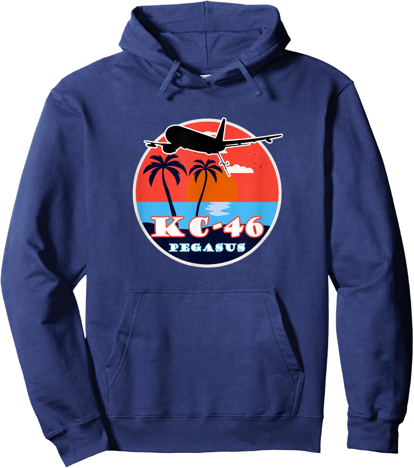 KC-46 Pegasus Vintage Tropical Sunset Air Refueling Hoodie - Hoodie | Navy