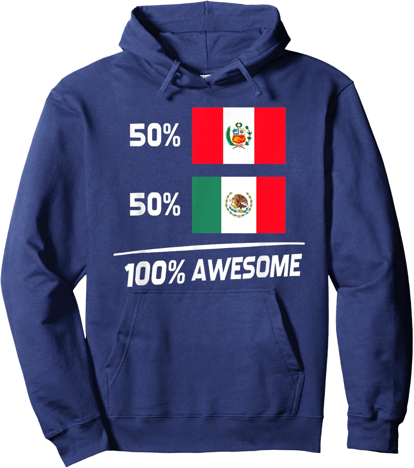 Peruvian Mexican Flag Peru Mexico Hoodie - Hoodie | Navy