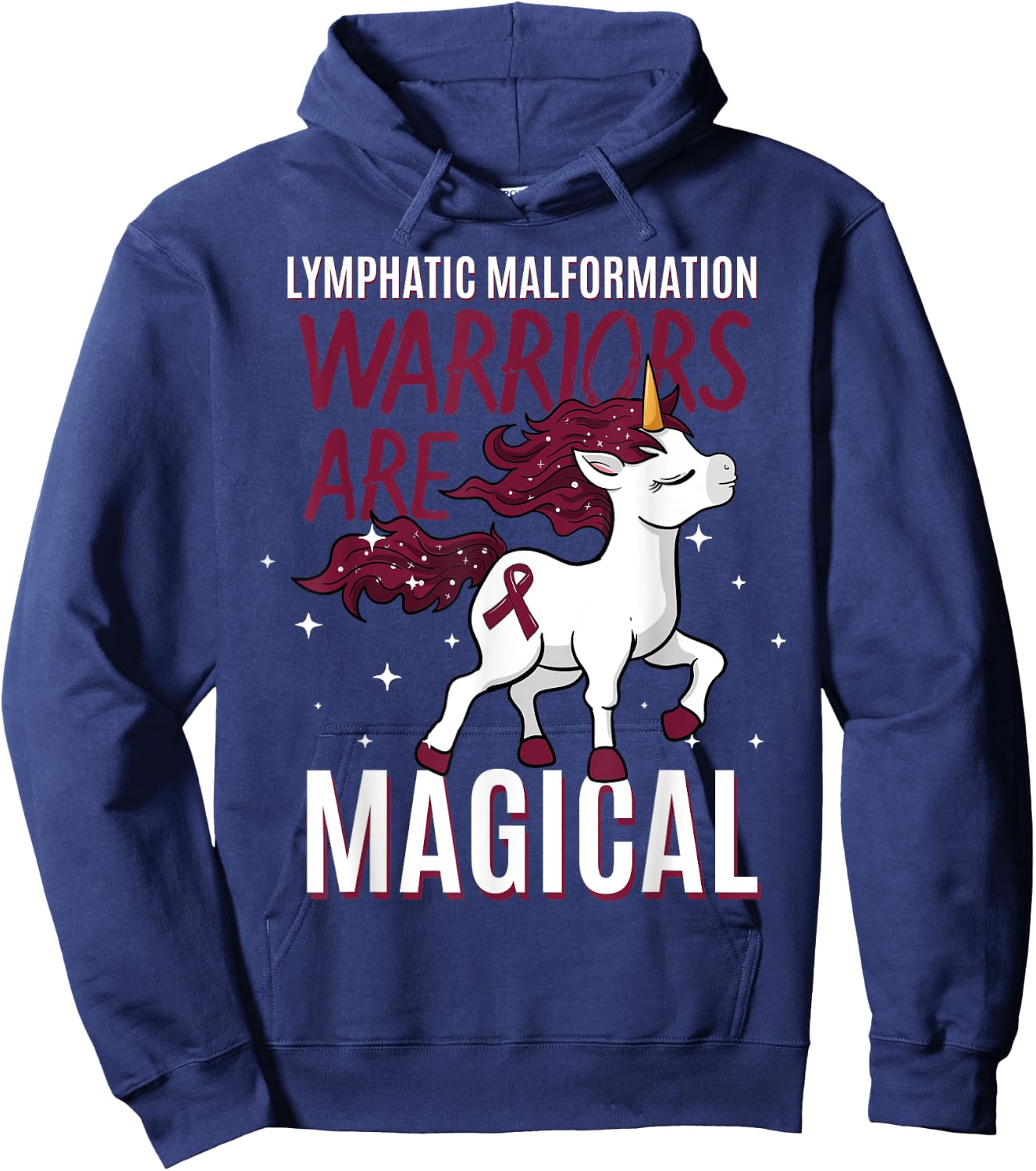Lymphatic Malformation Awareness Unicorn Lover Lymphangioma Hoodie - Hoodie | Navy