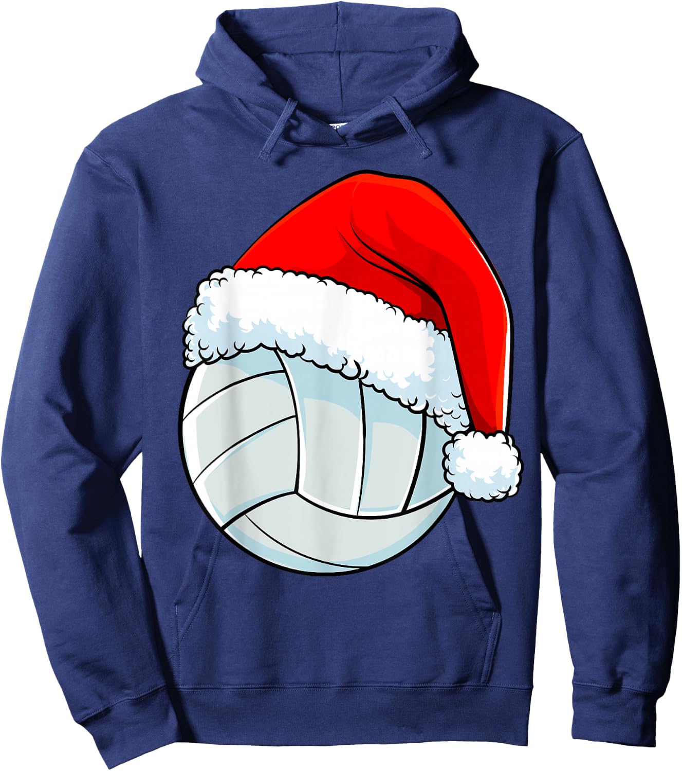 Volleyball Christmas Santa Hat Ball Men Women Kids Girls Hoodie - Hoodie | Navy